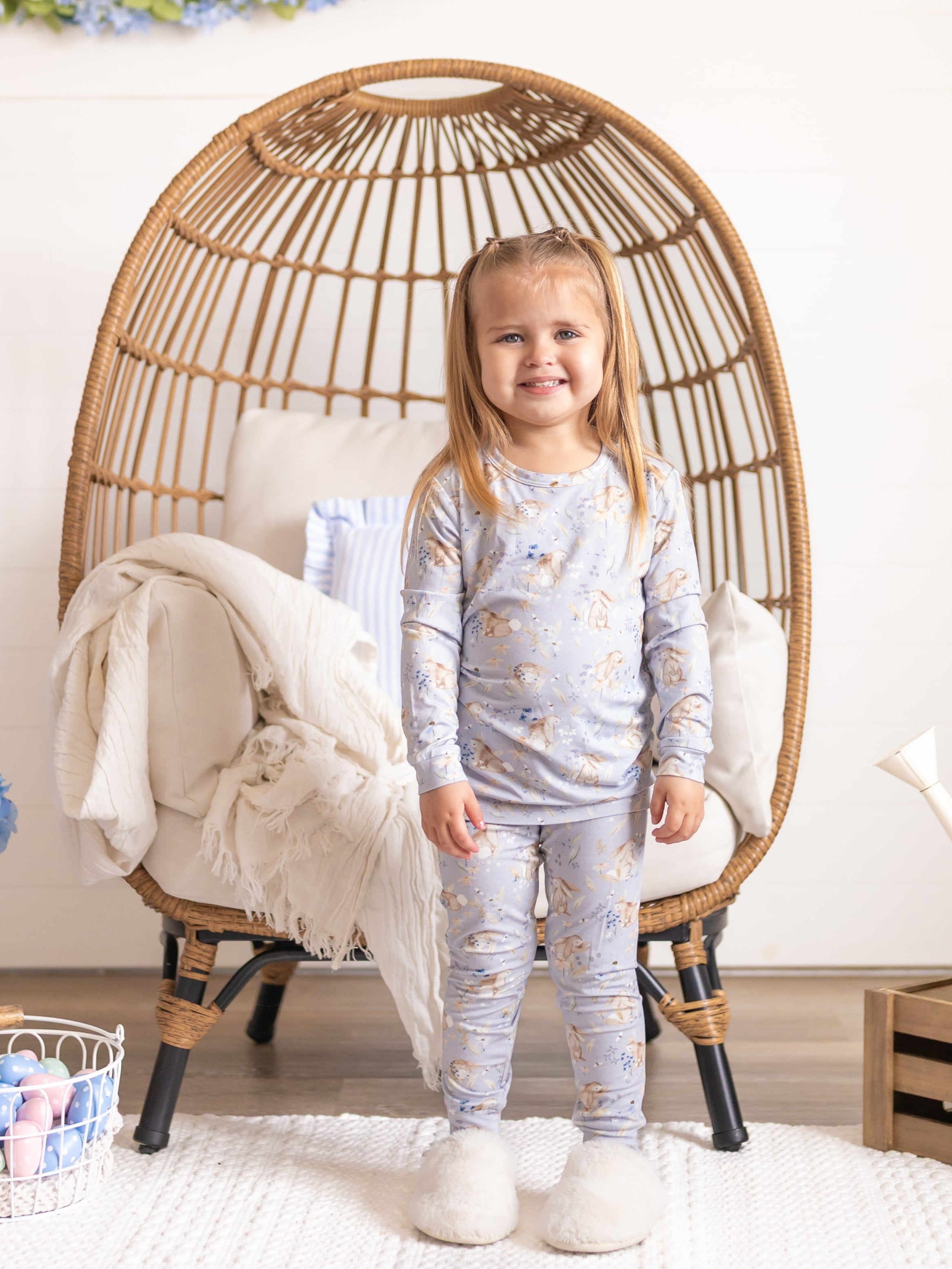 Bunny Blossoms 2pc Bamboo Pajama Set
