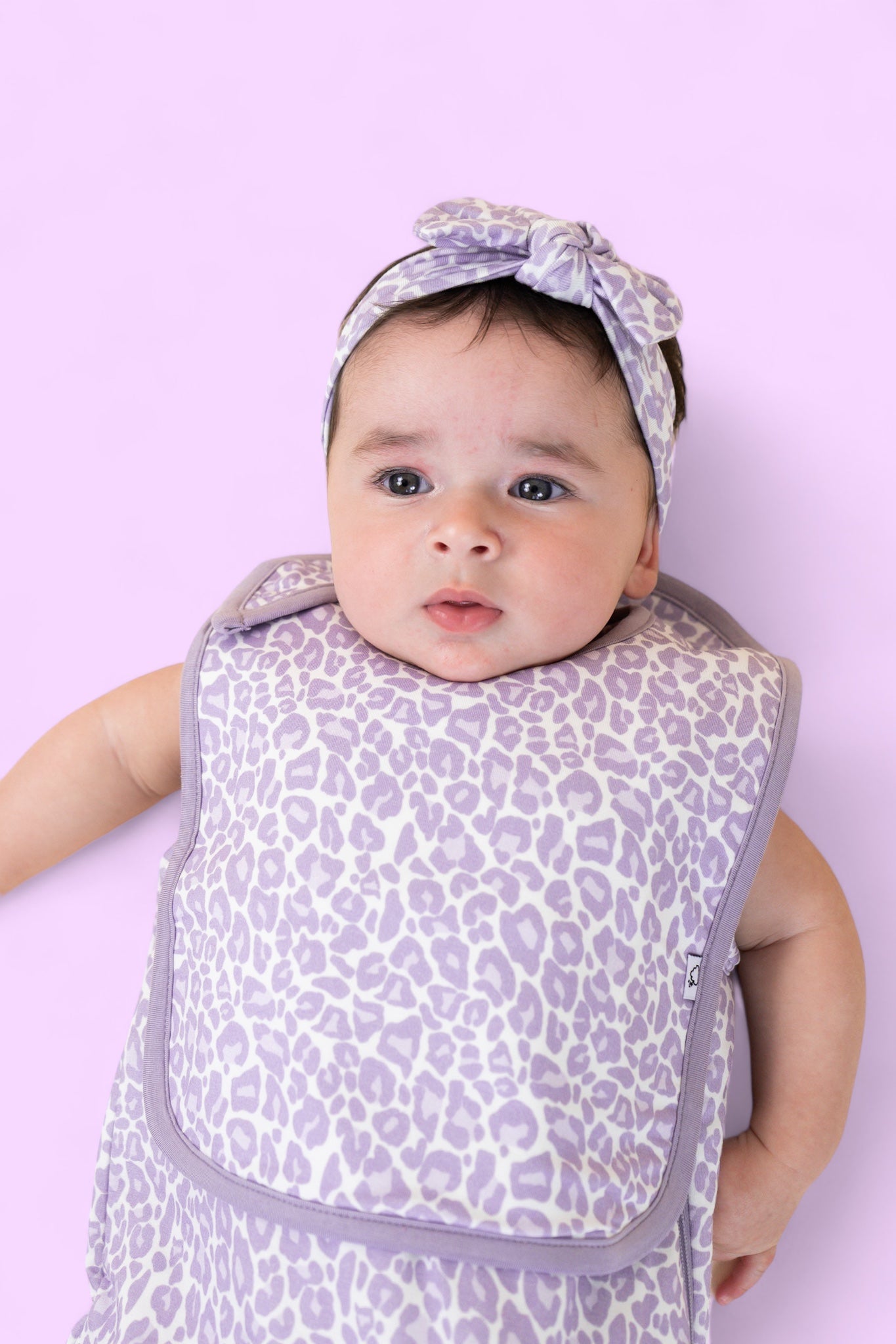 Lavender Leopard Dream Baby Bib