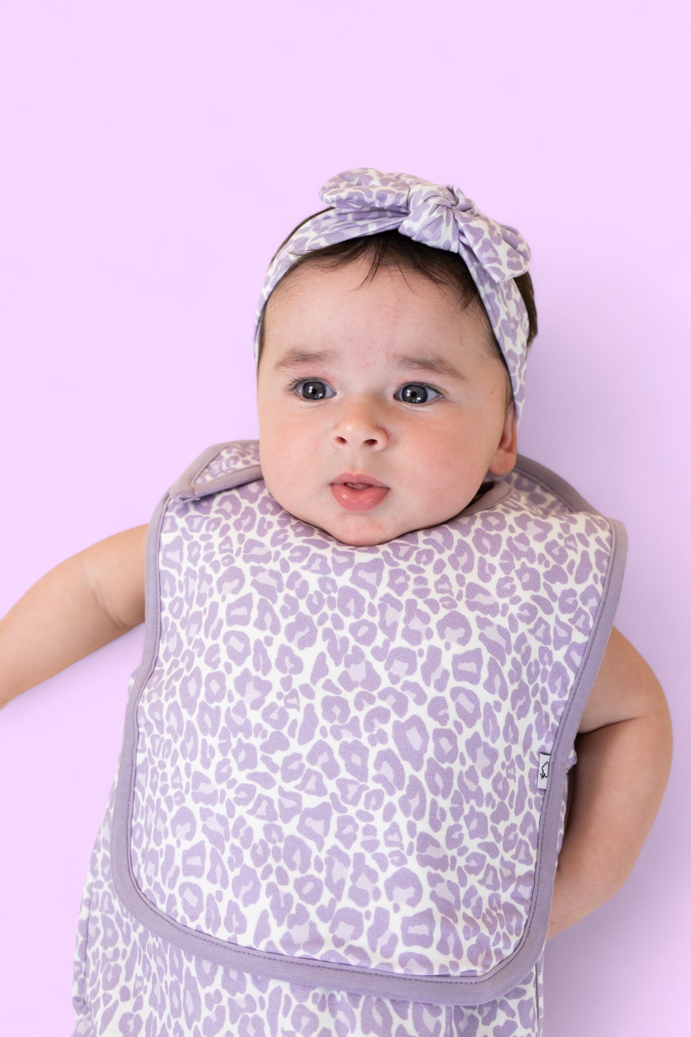 Lavender Leopard Dream Baby Bib