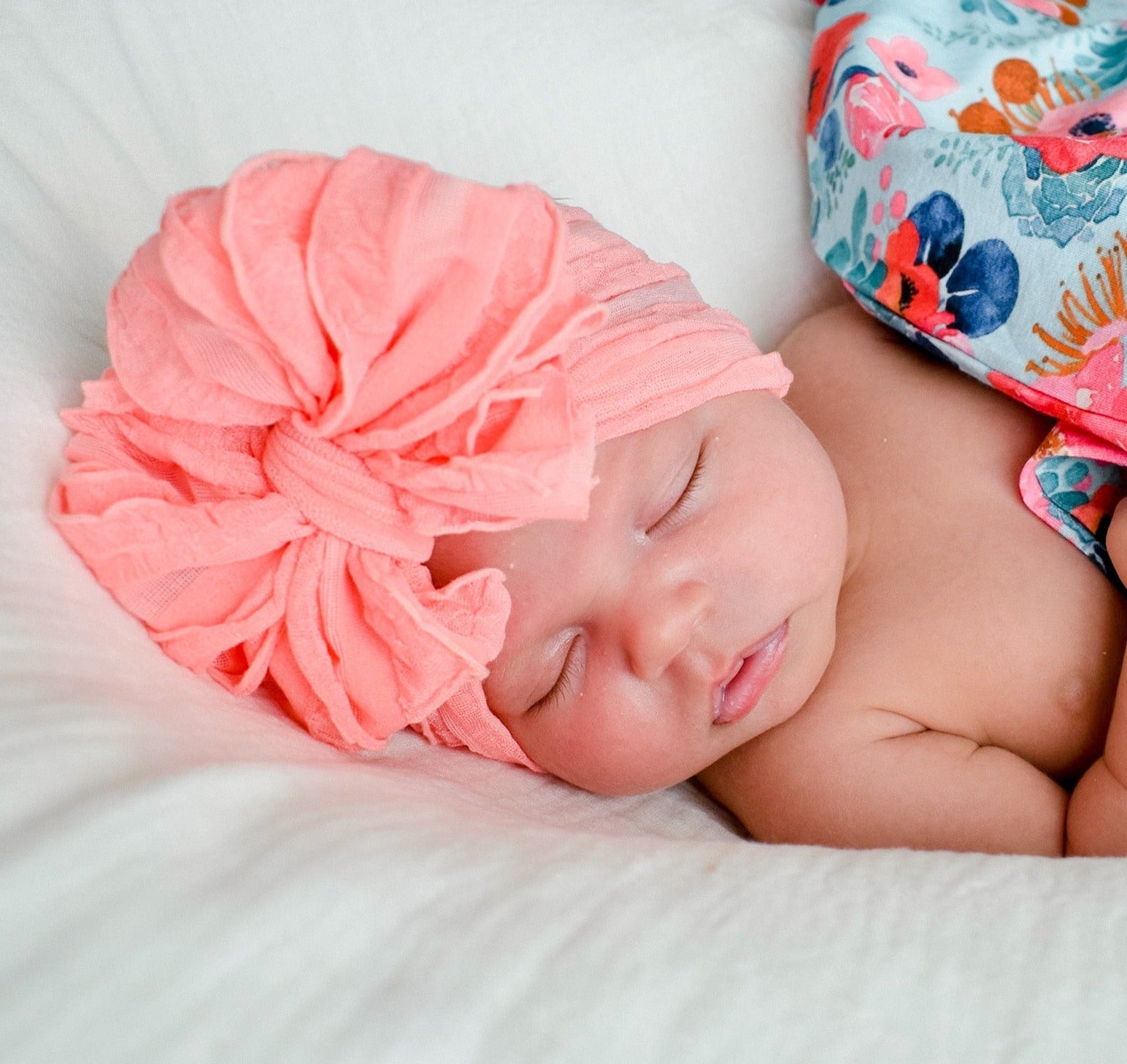Pink Grapefruit | Signature Ruffled Baby Headband