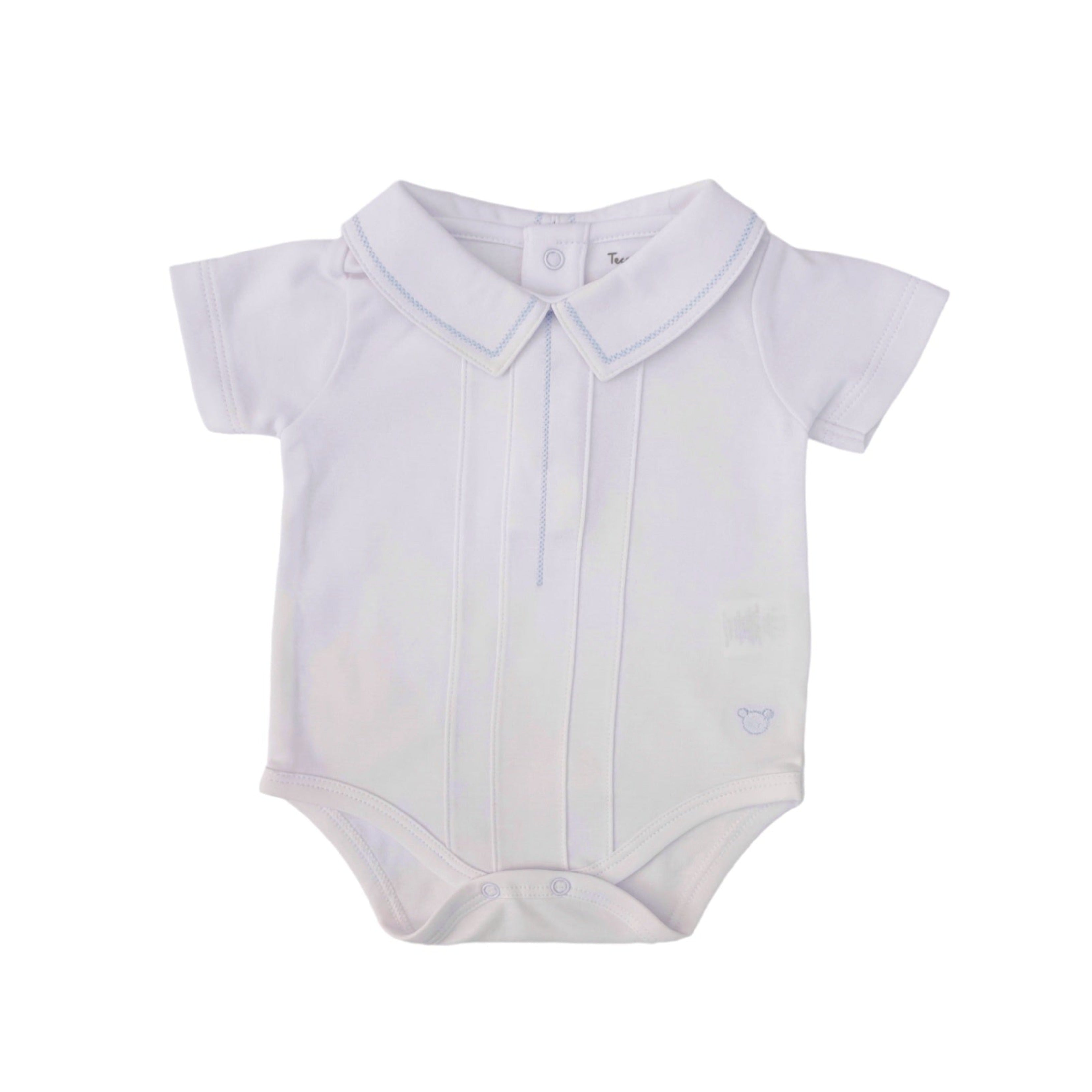 Body Joseph Short Sleeve, White & Light Blue.