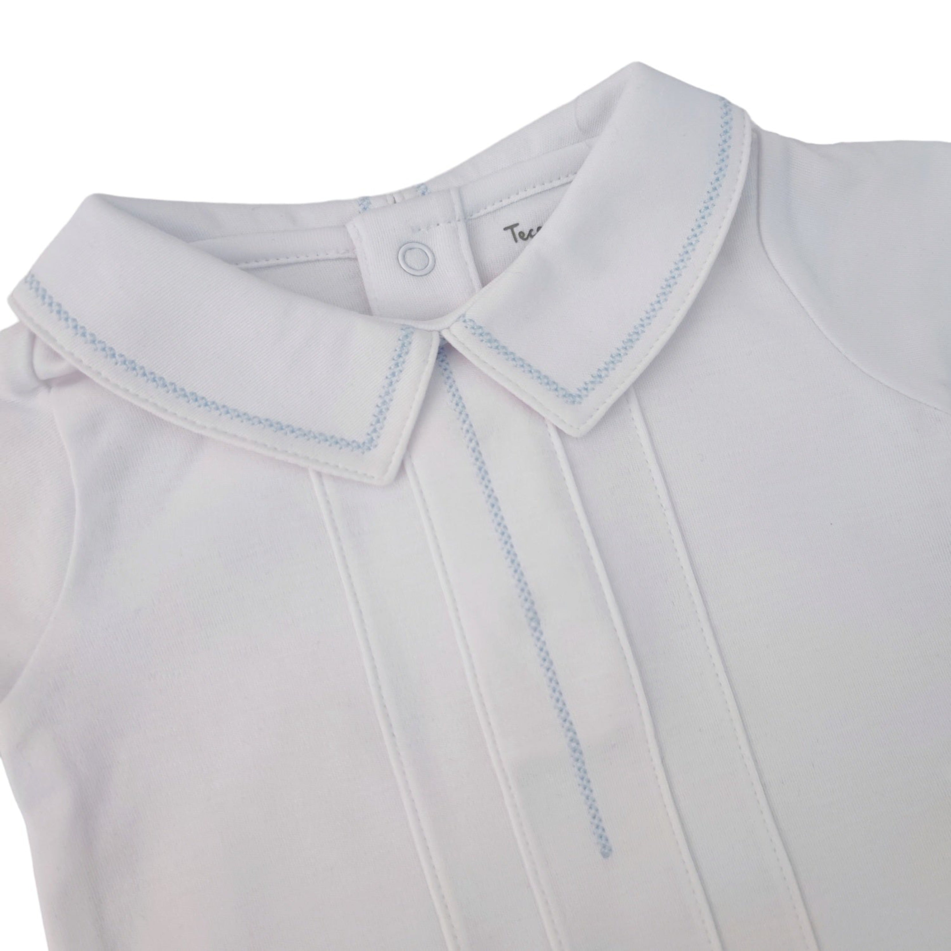 Body Joseph Short Sleeve, White & Light Blue.