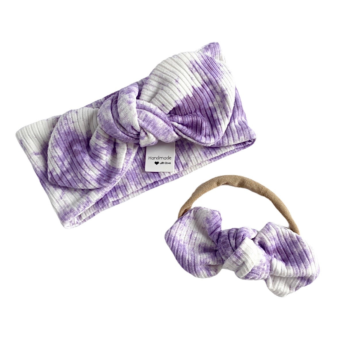 Purple Tie Dye Ribbed Headbands