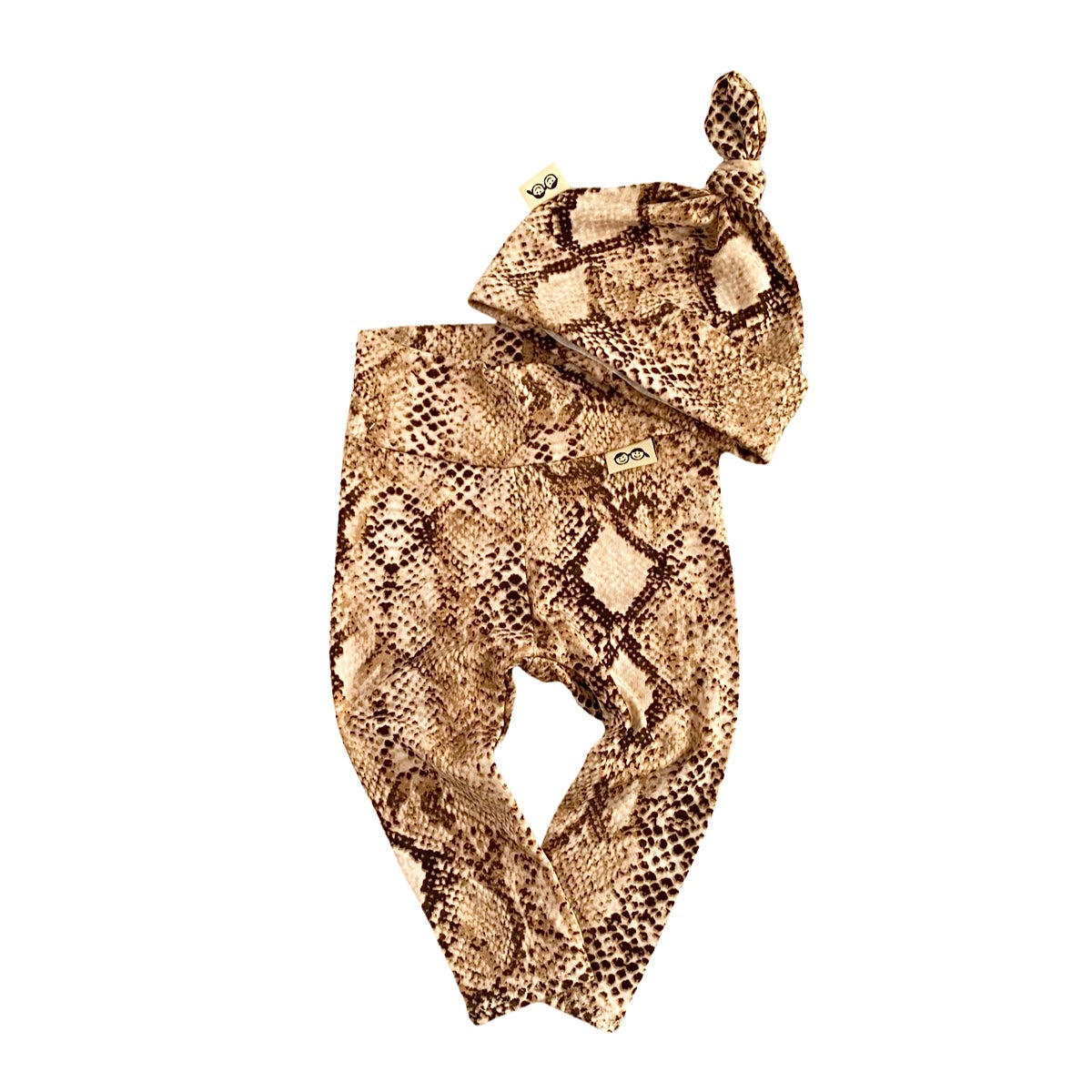 Tan Snake Print Leggings And/or Beanie Knot Hat