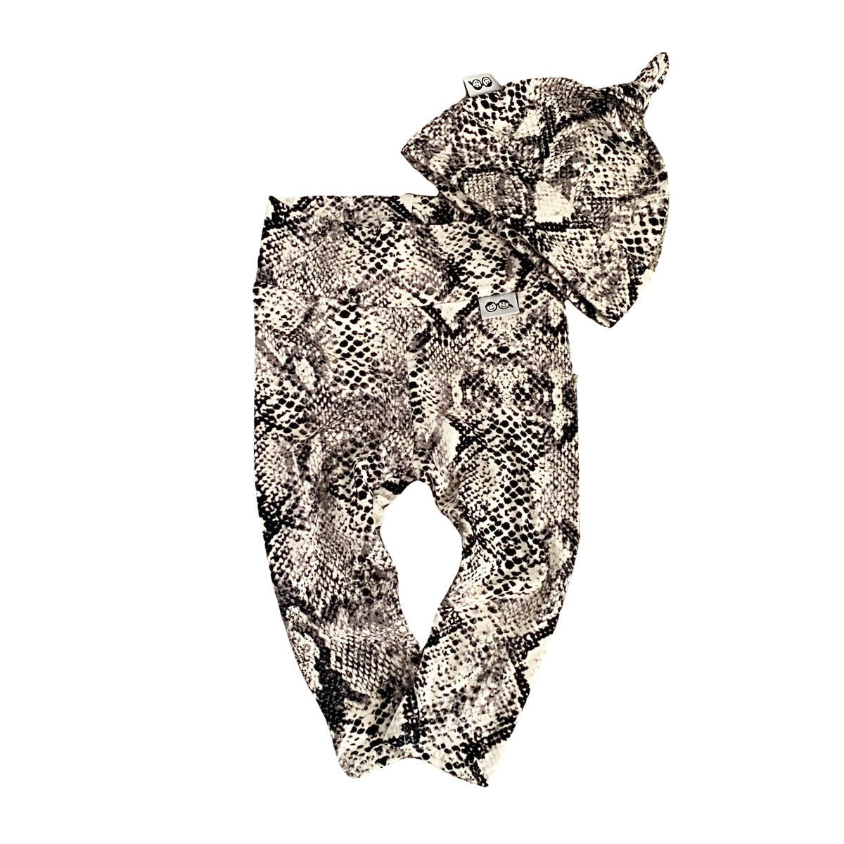 Grey Snake Print Leggings And/or Beanie Knot Hat