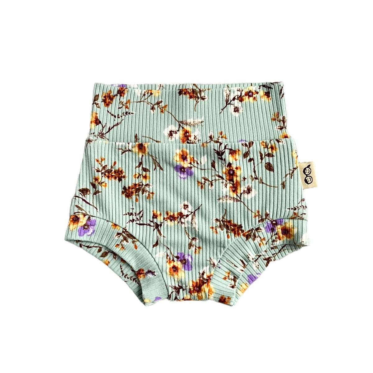 Dried Floral On Sage Ribbed Bummies