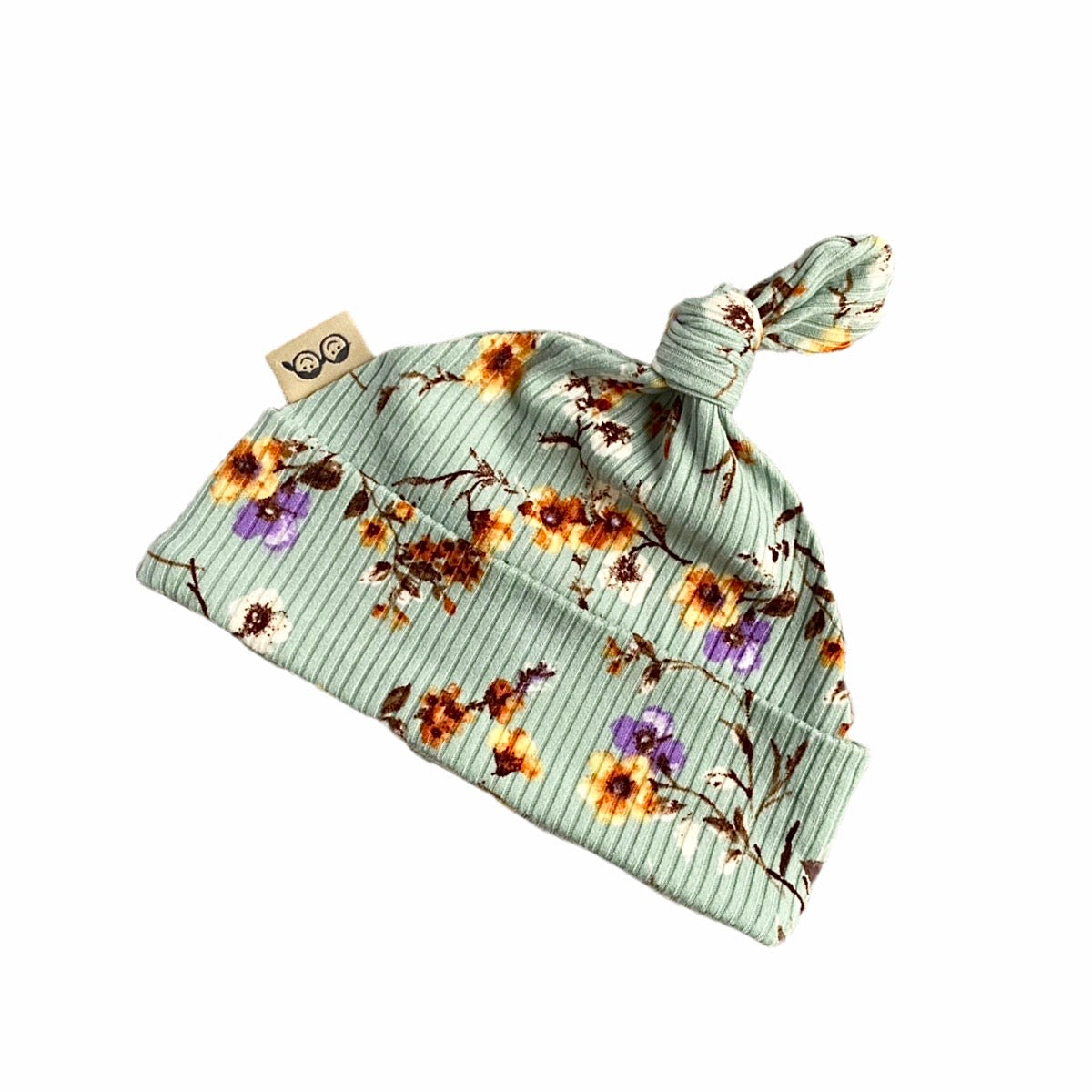 Dried Floral On Sage Ribbed Leggings And/or Knot Beanie Hat