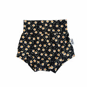 Dainty Floral Black Ribbed Bummies