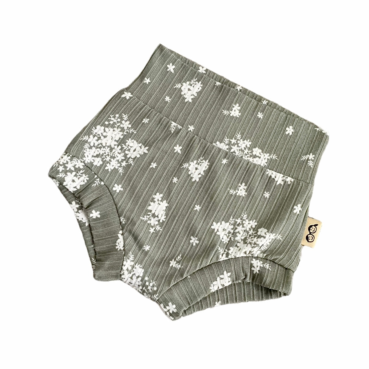 Minimal Floral Olive Ribbed Bummies