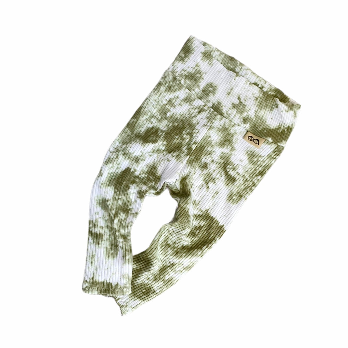 Olive Green Tie Dye Ribbed Leggings And/or Knot Beanie