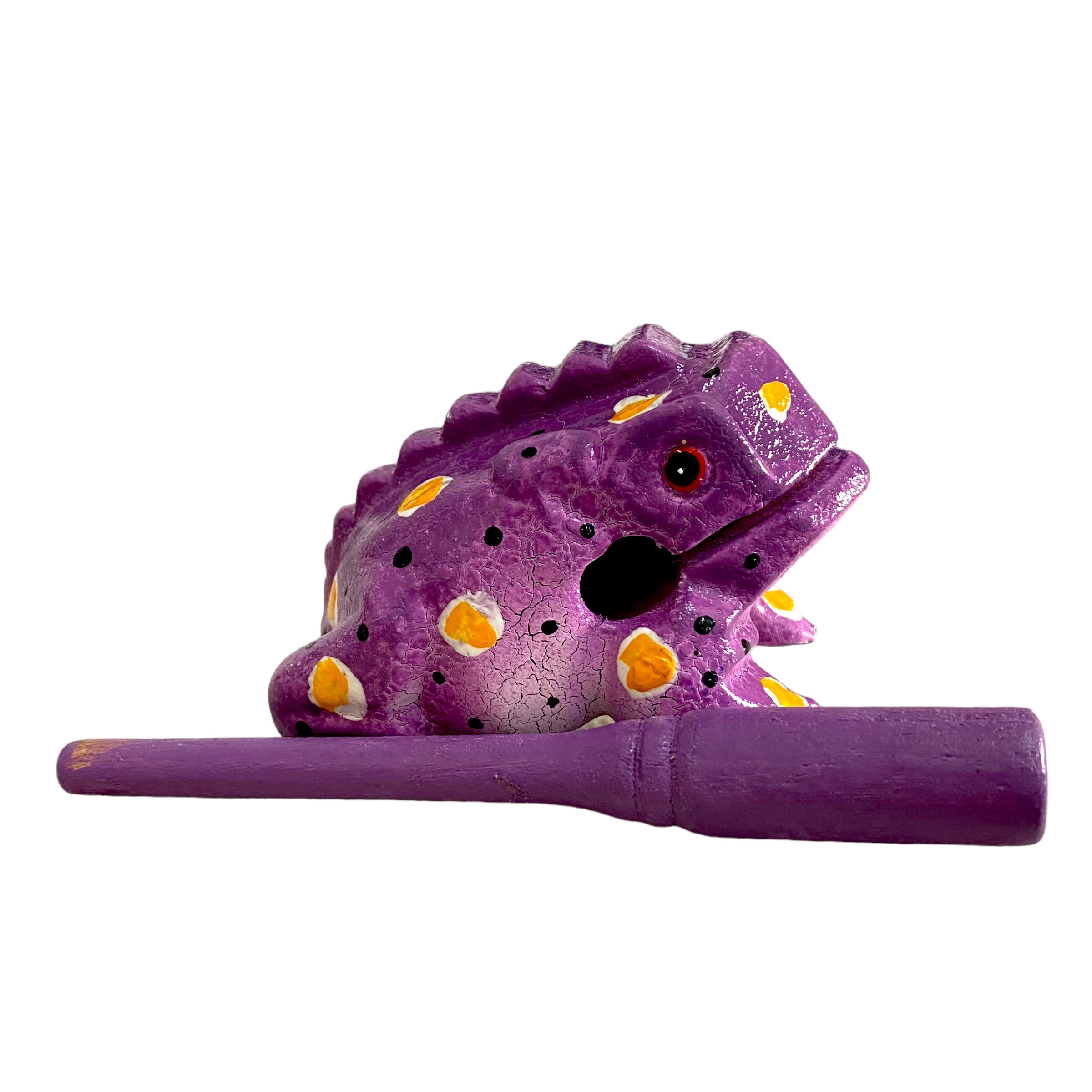 3" Wooden Musical Frog - Purple Design (percussion Instrument)