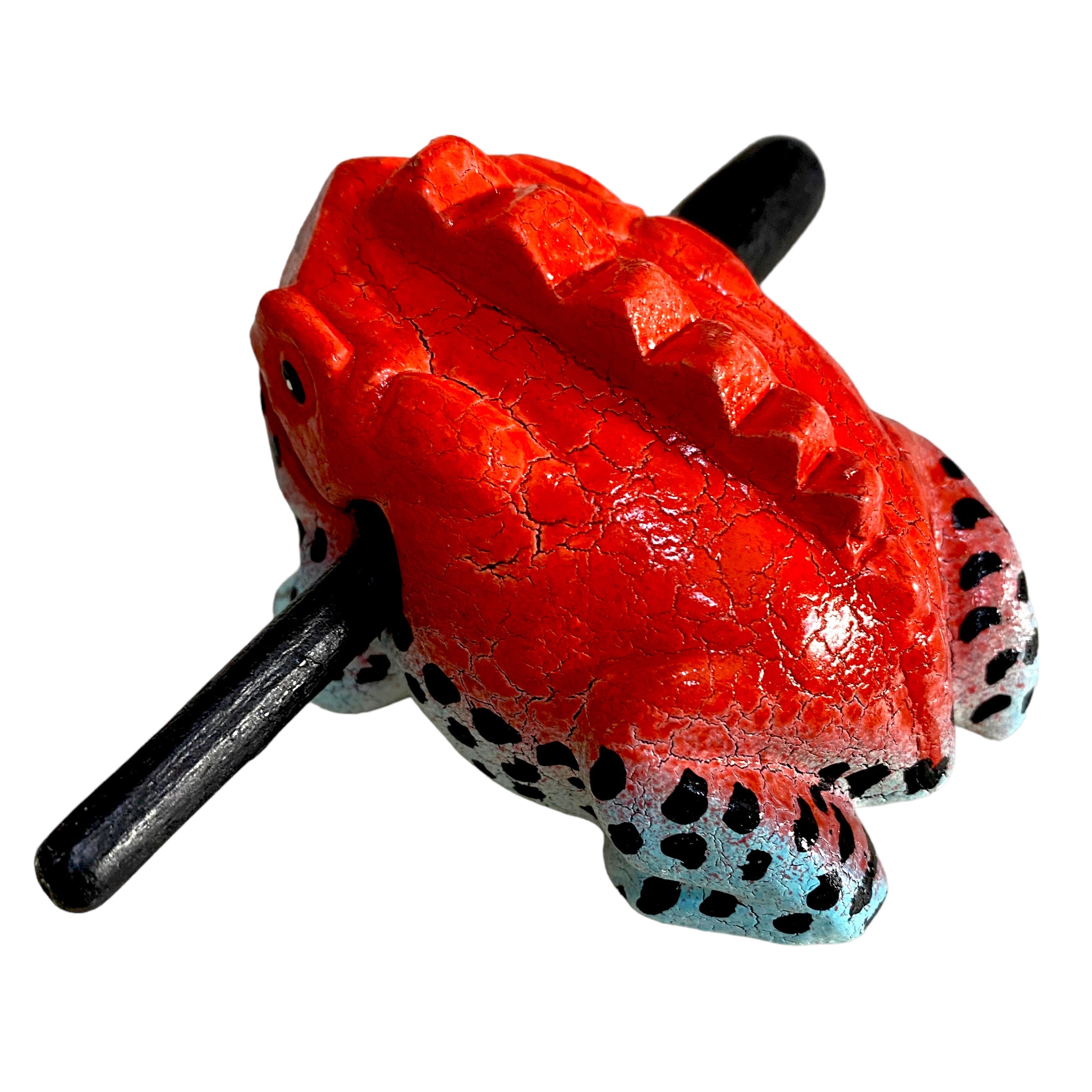 3" Wooden Musical Frog - Red Dart Design (percussion Instrument)