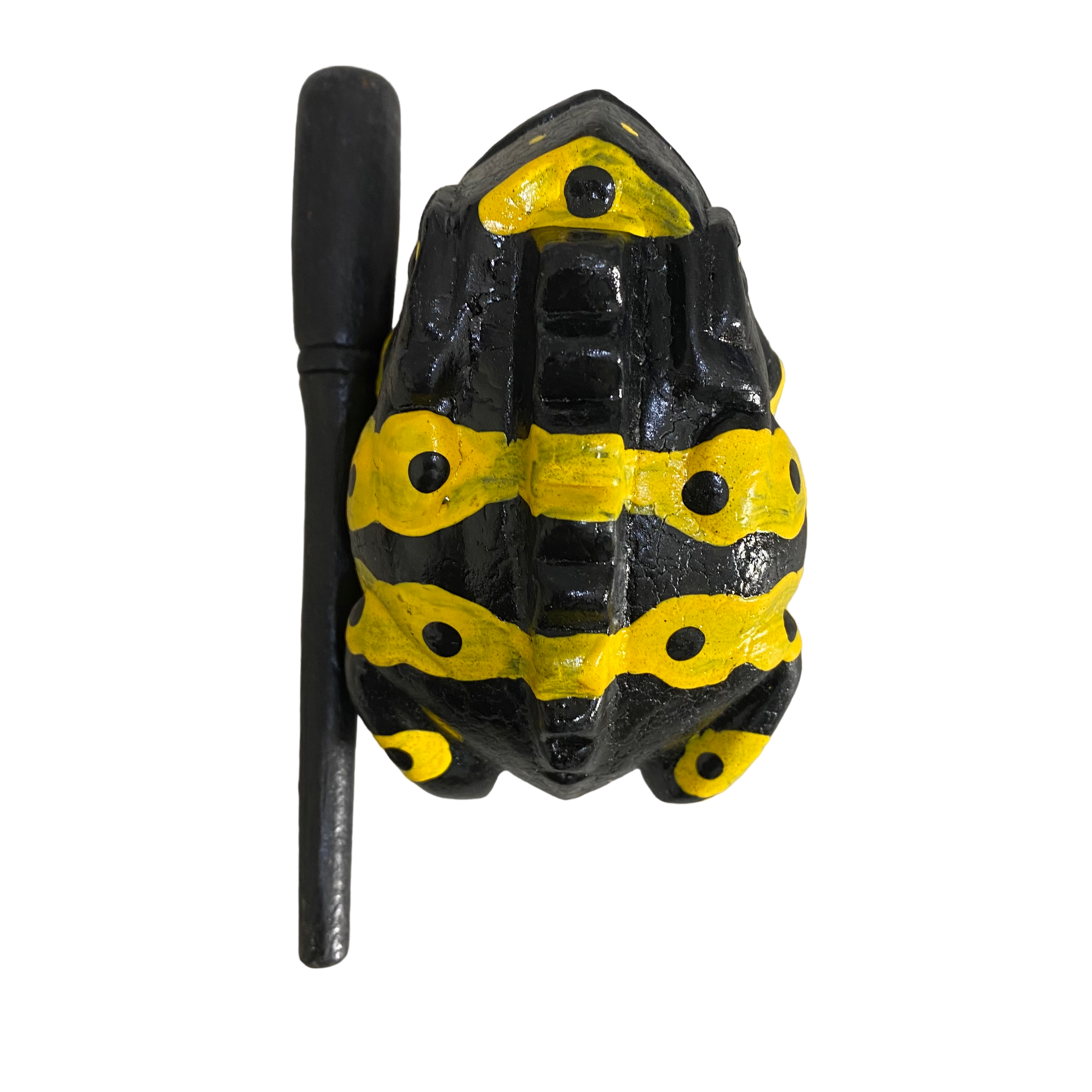 1.5" Wooden Musical Frog - Yellow Dart Design (percussion Instrument)