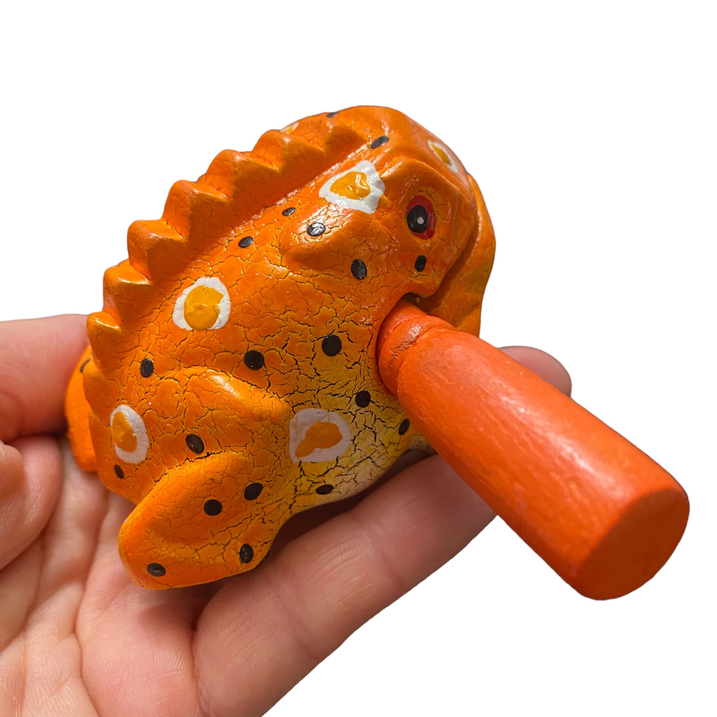 2" Wooden Musical Frog - Pumpkin Design (percussion Instrument)