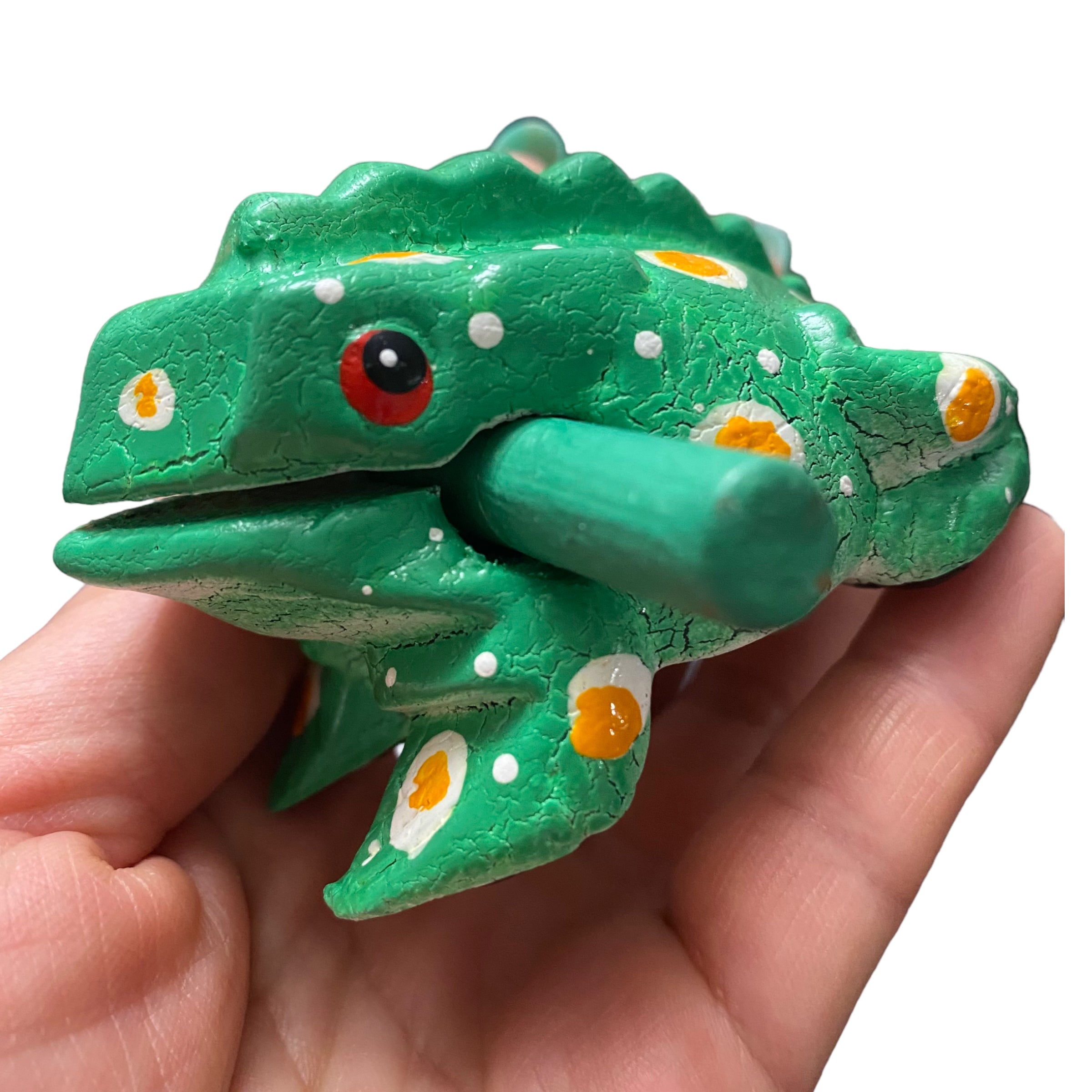 2" Wooden Musical Frog - Mint Design (percussion Instrument)