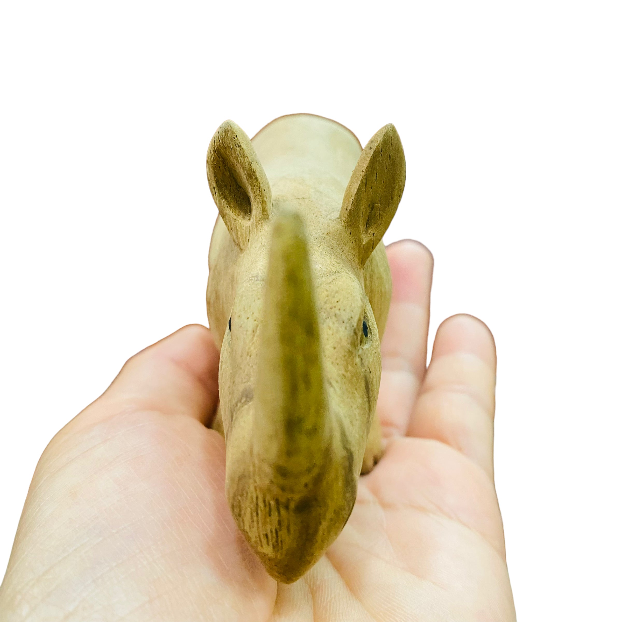 Wooden-handcrafted-rhino-figurine-decoration