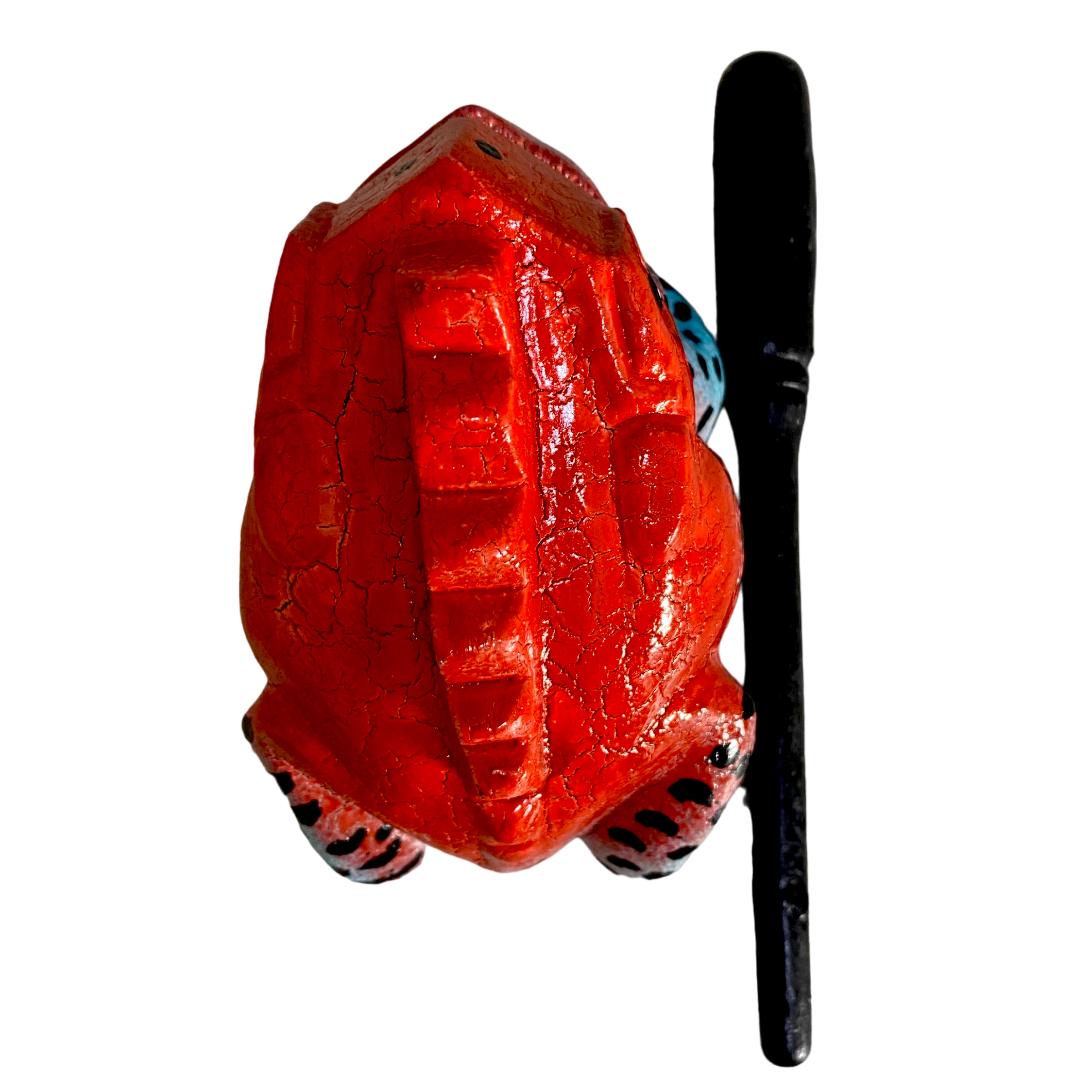 3" Wooden Musical Frog - Red Dart Design (percussion Instrument)