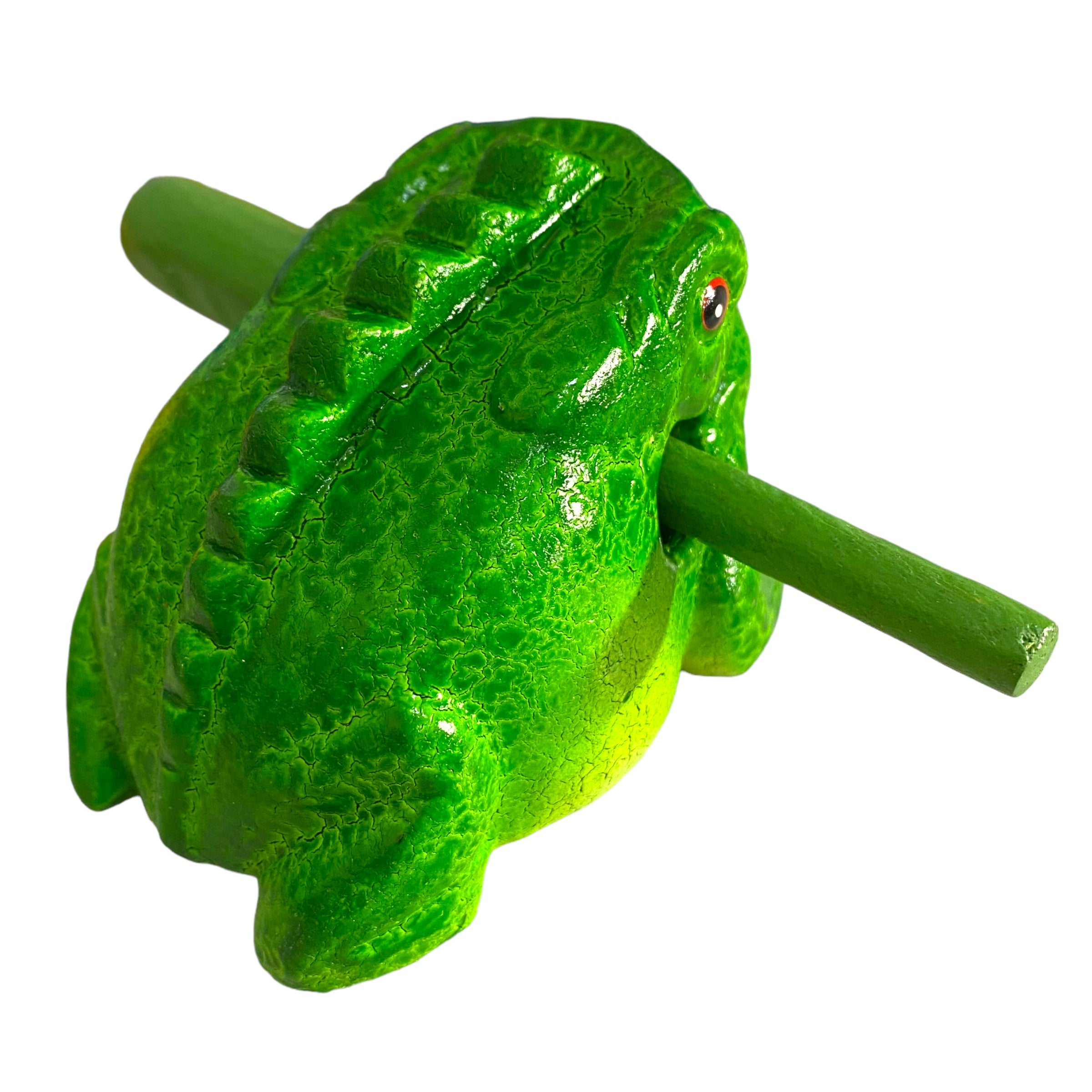 3" Wooden Musical Frog - Green Tree Design (percussion Instrument)