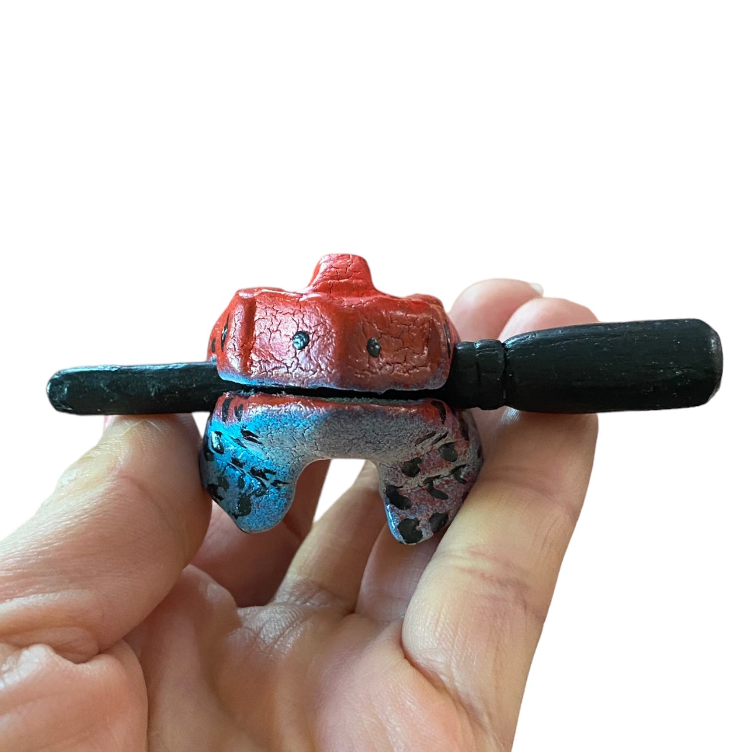 1.5" Wooden Musical Frog - Red Dart Design (percussion Instrument)