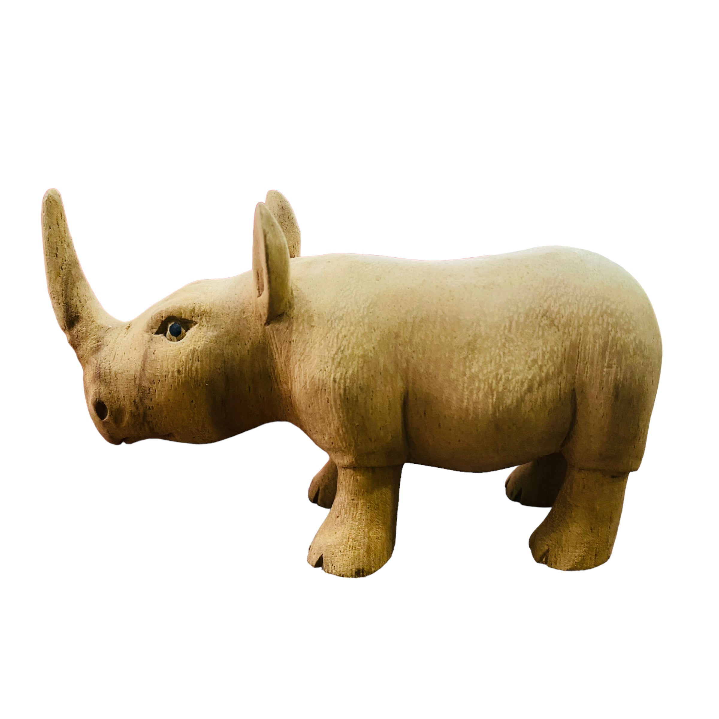 Wooden-handcrafted-rhino-figurine-decoration