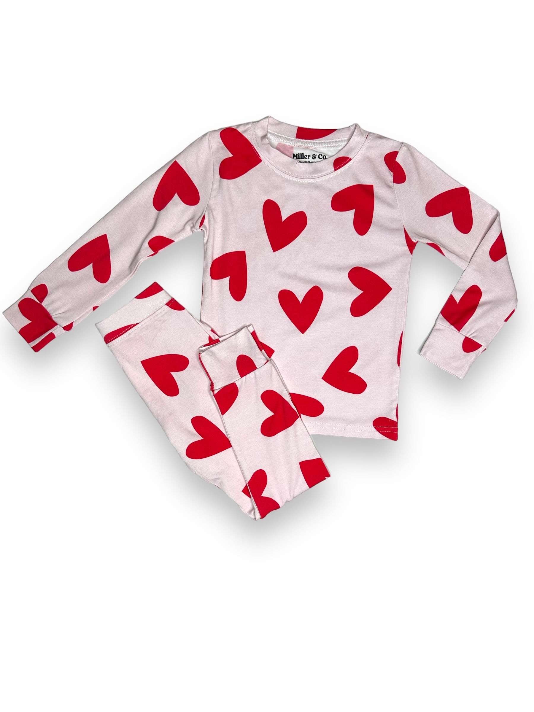 Bamboo Adult Two Piece Pajama Set, Hearts