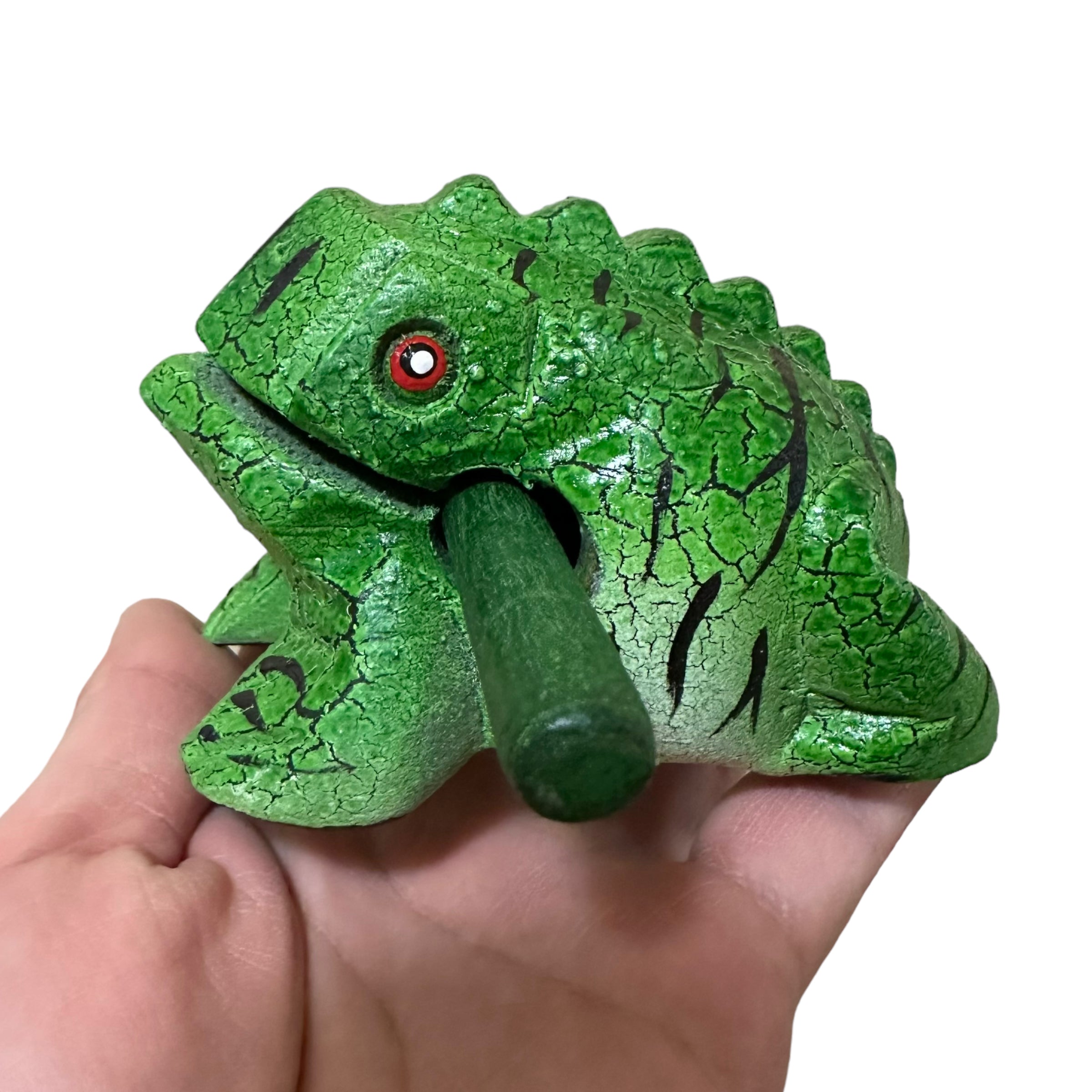 3" Wooden Musical Frog - Forest Design (percussion Instrument)