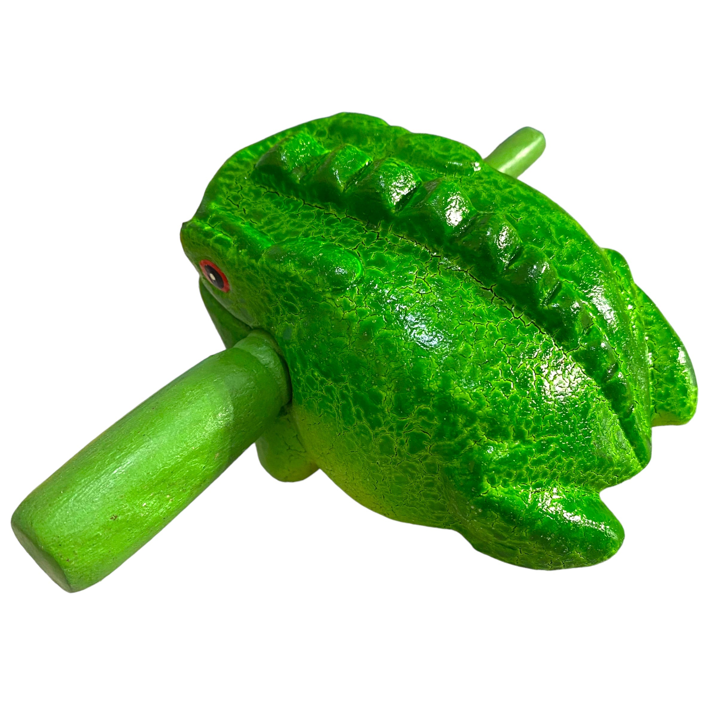3" Wooden Musical Frog - Green Tree Design (percussion Instrument)