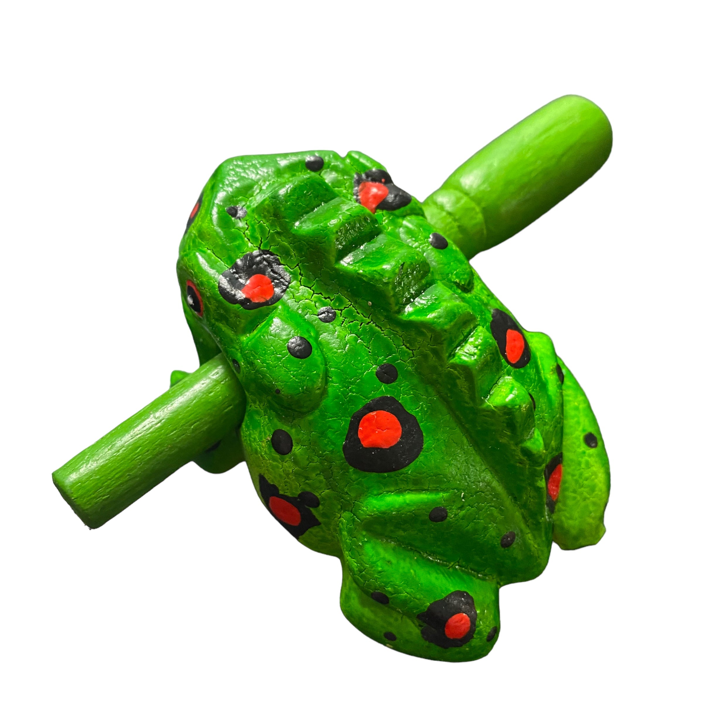 3" Wooden Musical Frog - Fire Design (percussion Instrument)