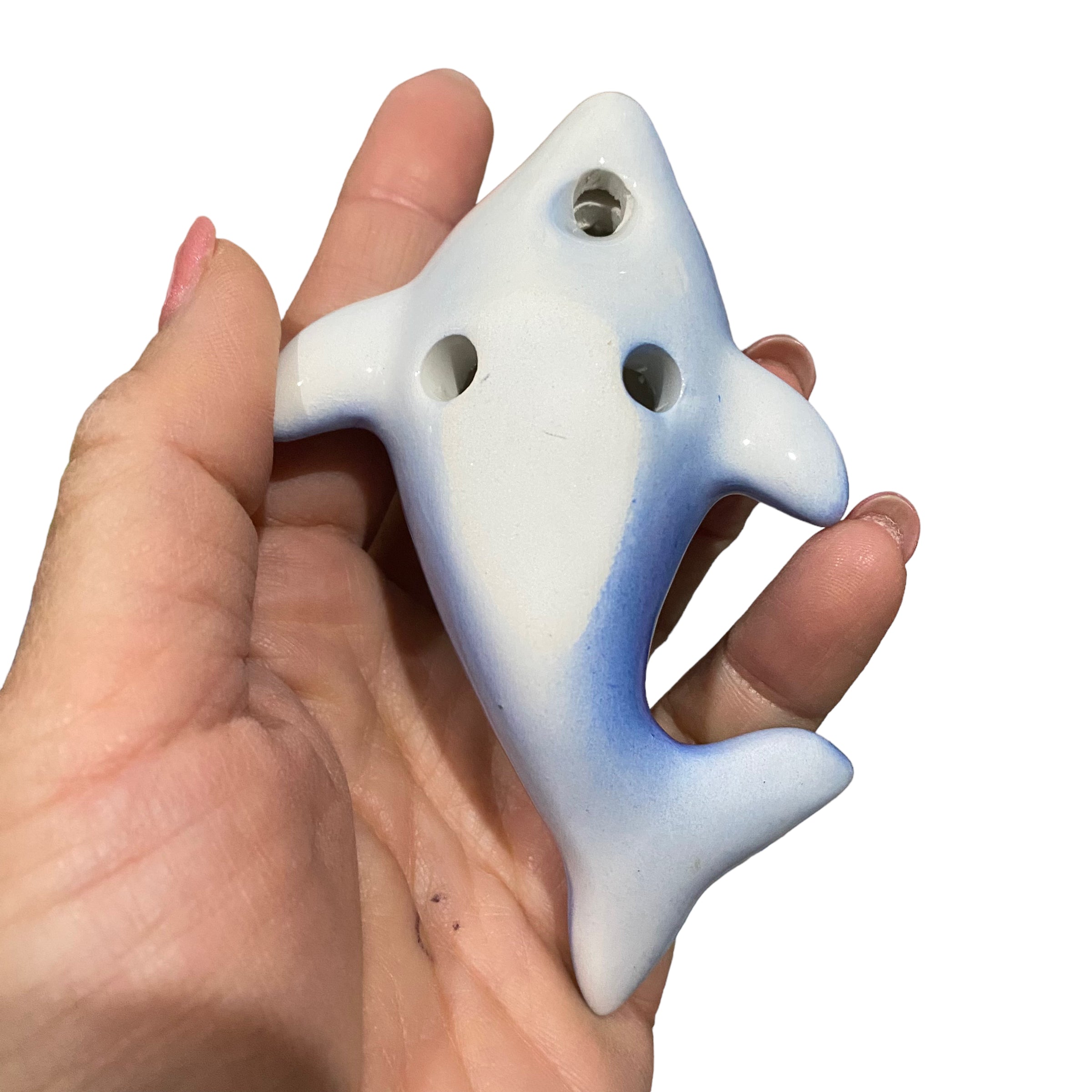 Happy Ceramic Dolphin Ocarina Ocean Blue