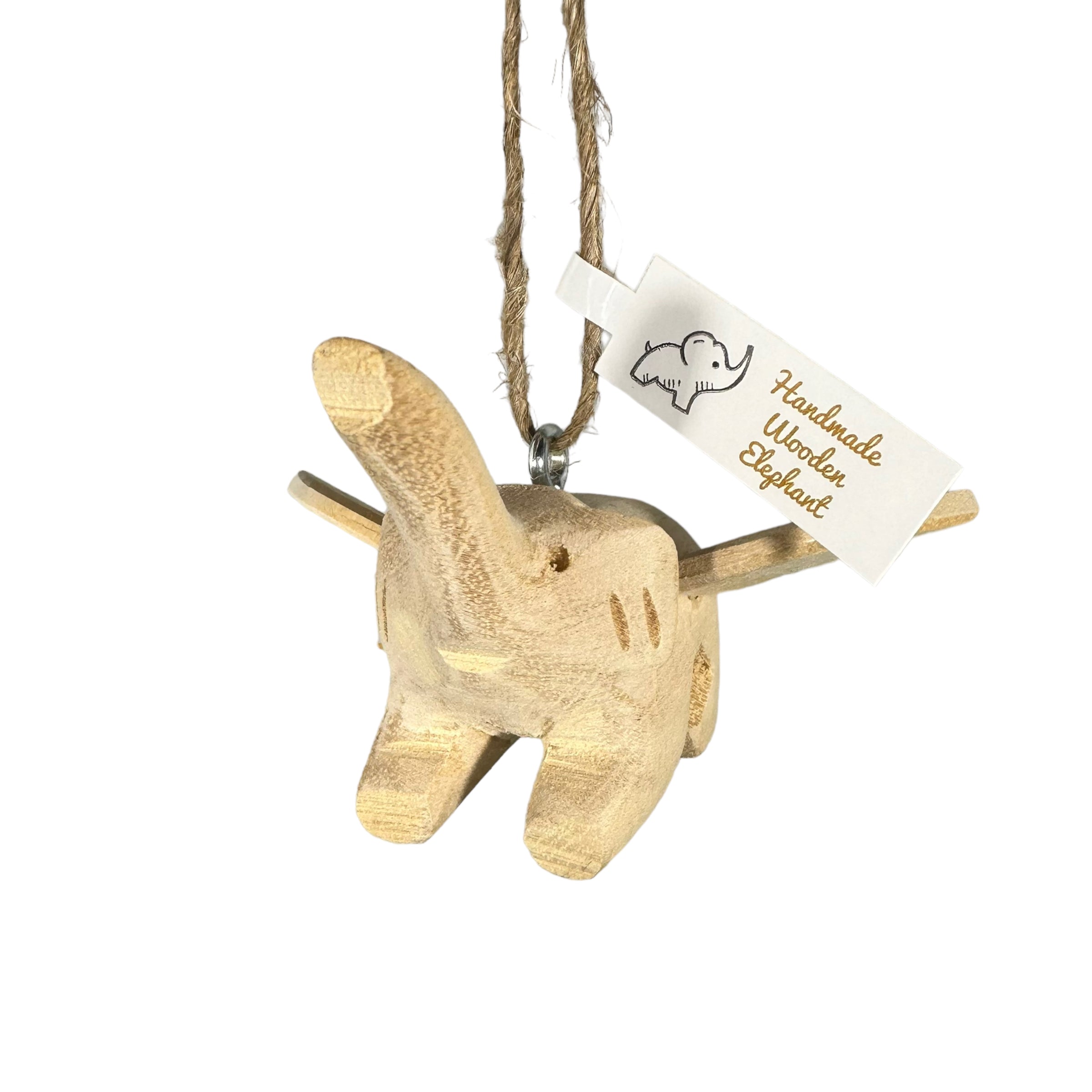 Wooden Flying Elephant Ornament