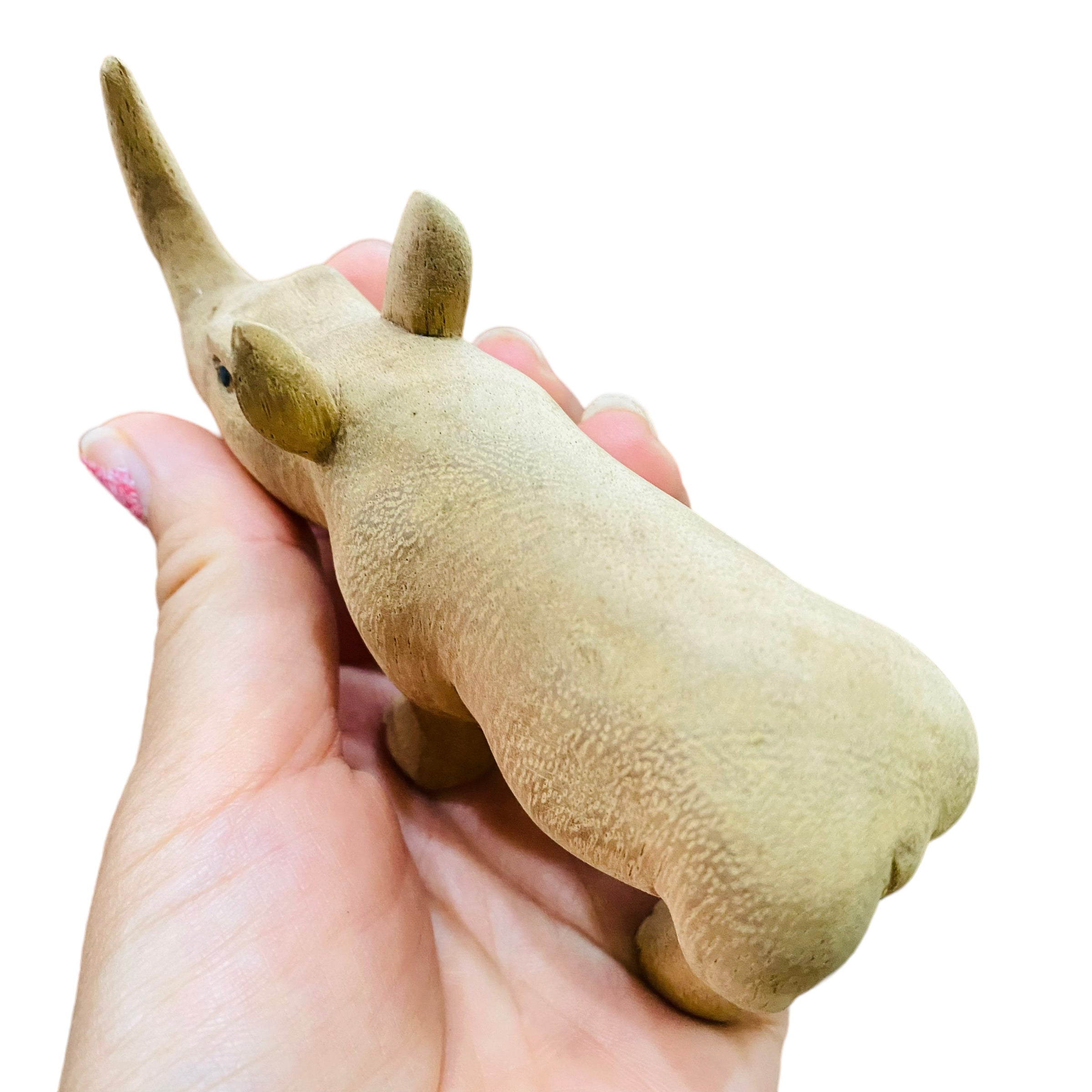 Wooden-handcrafted-rhino-figurine-decoration