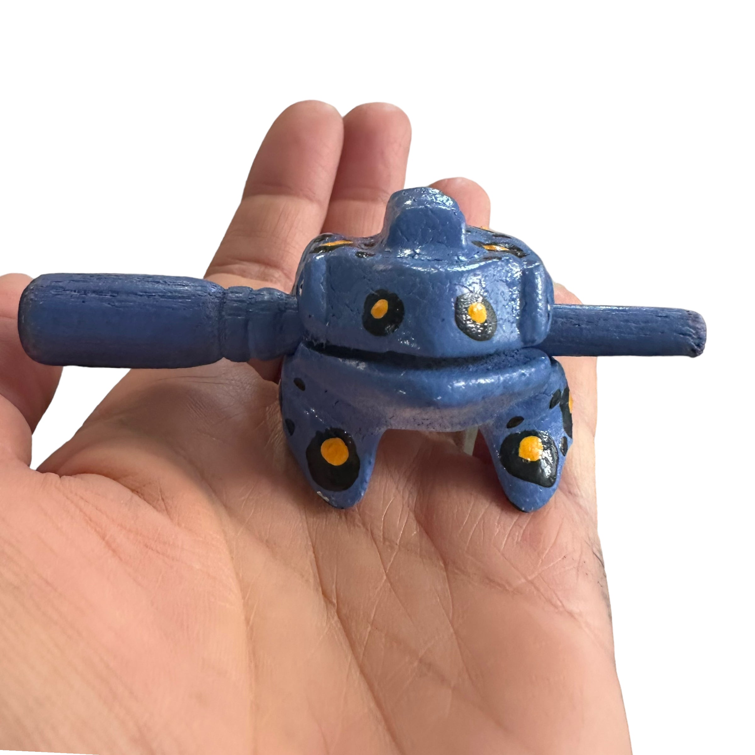 1.5" Wooden Musical Frog - Stone Design (percussion Instrument)