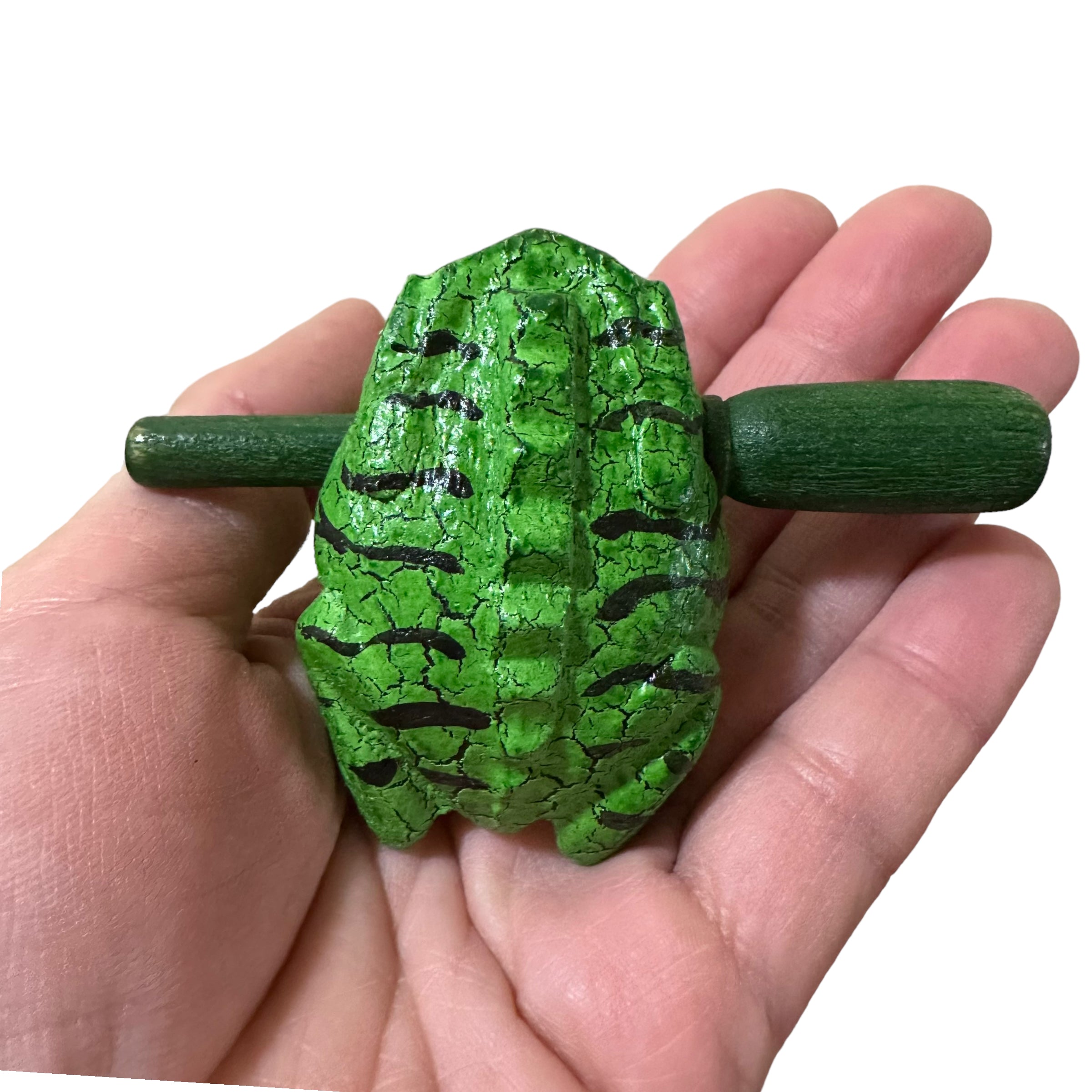 1.5" Wooden Musical Frog - Forest Design (percussion Instrument)