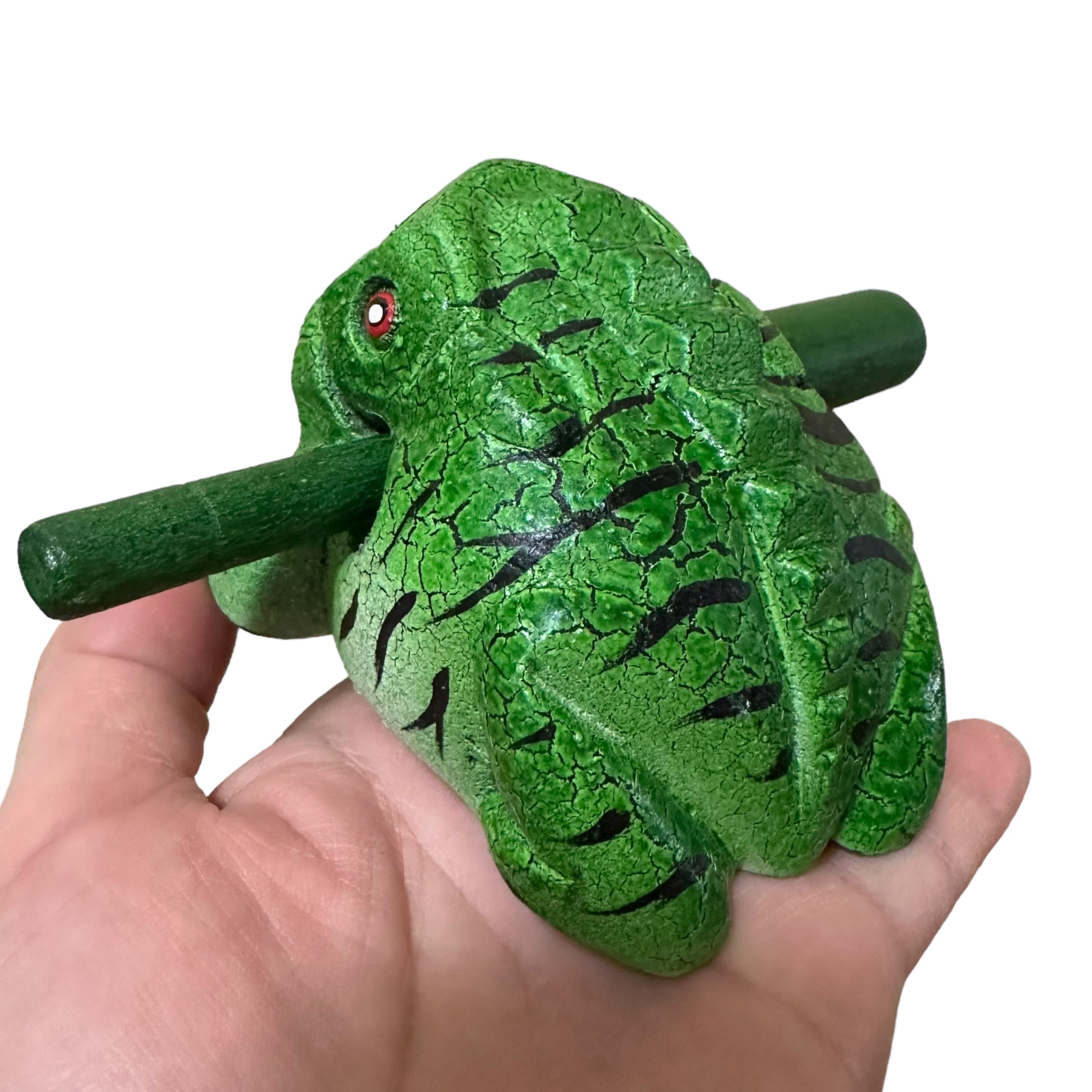 3" Wooden Musical Frog - Forest Design (percussion Instrument)