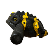 4" Wooden Musical Frog - Yellow Dart Design (percussion Instrument)