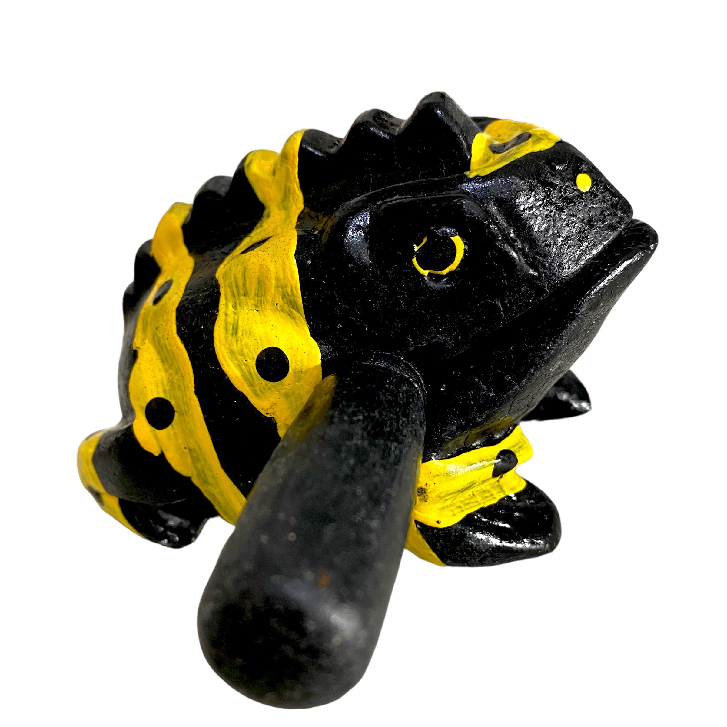 1.5" Wooden Musical Frog - Yellow Dart Design (percussion Instrument)