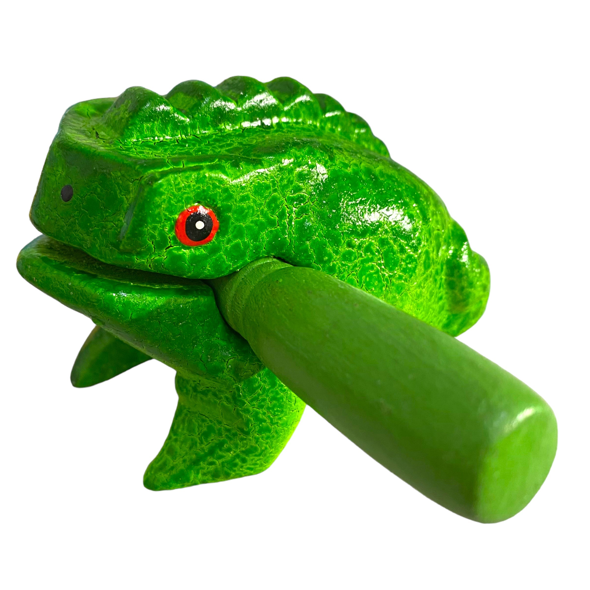 3" Wooden Musical Frog - Green Tree Design (percussion Instrument)