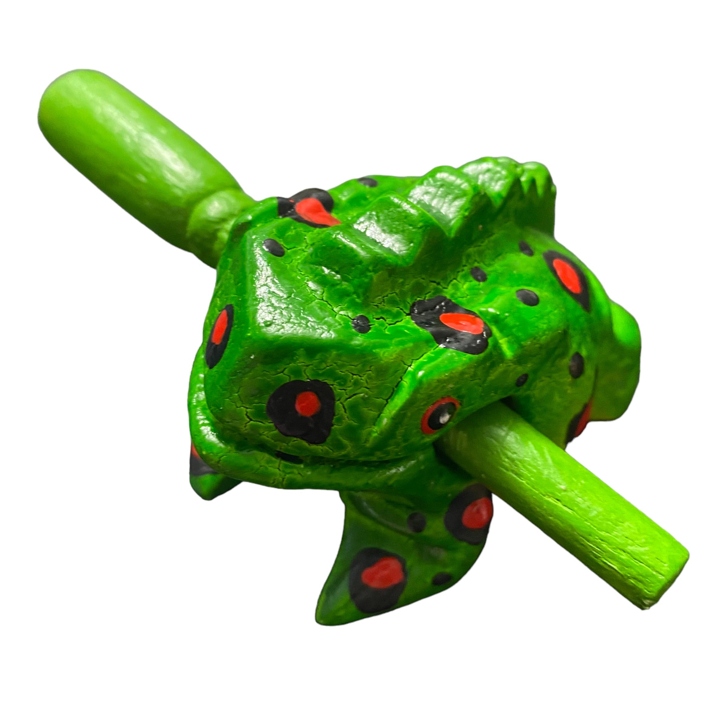 3" Wooden Musical Frog - Fire Design (percussion Instrument)