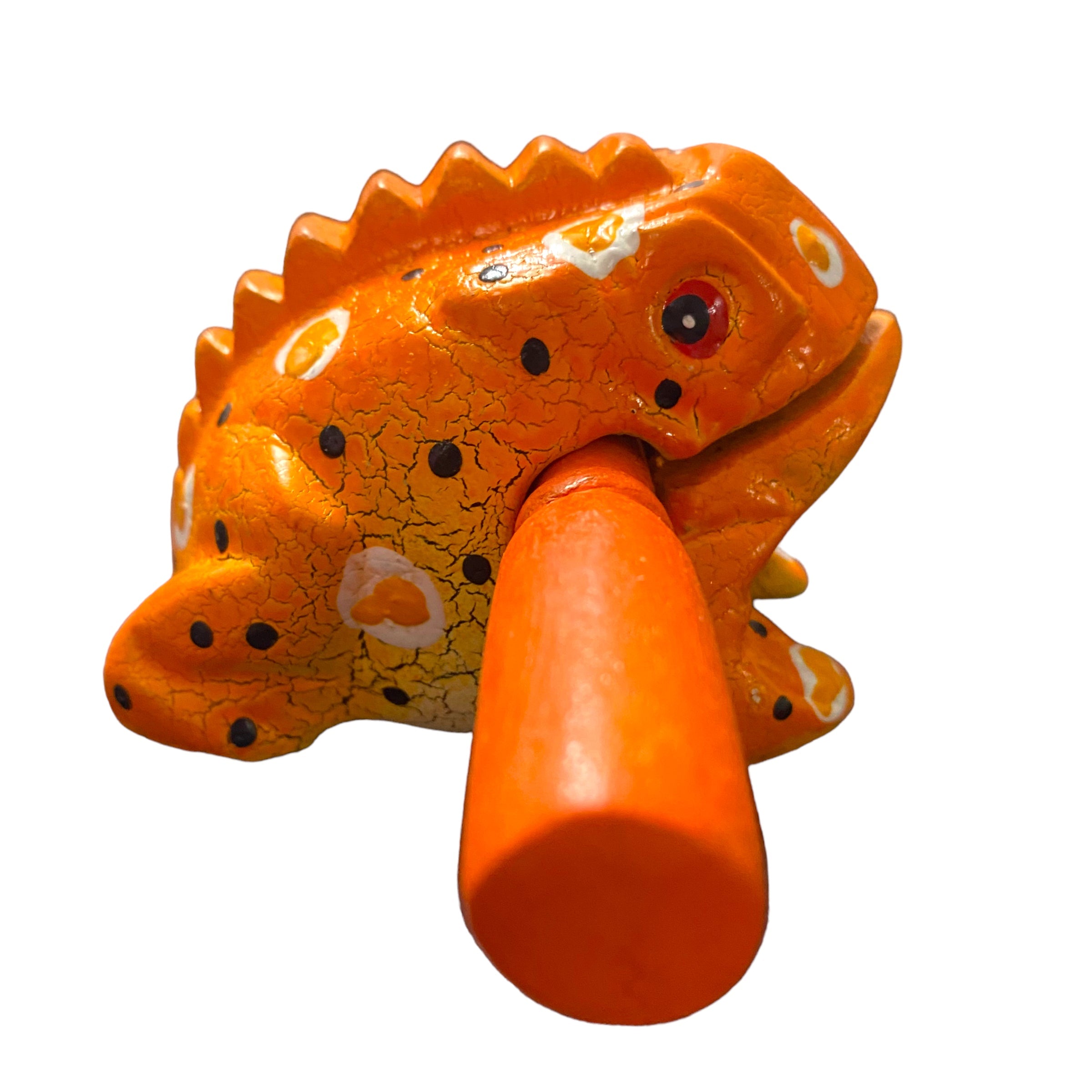 2" Wooden Musical Frog - Pumpkin Design (percussion Instrument)