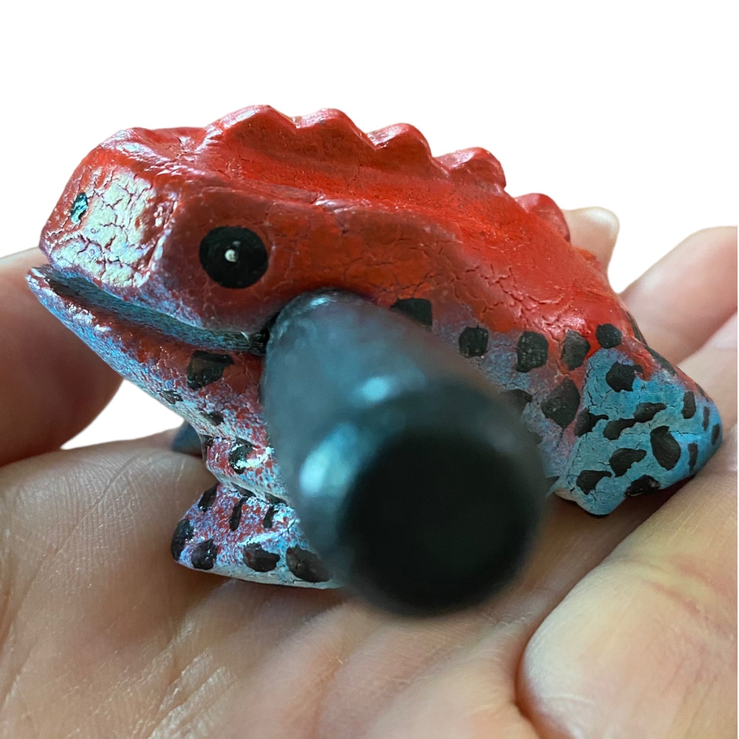 1.5" Wooden Musical Frog - Red Dart Design (percussion Instrument)