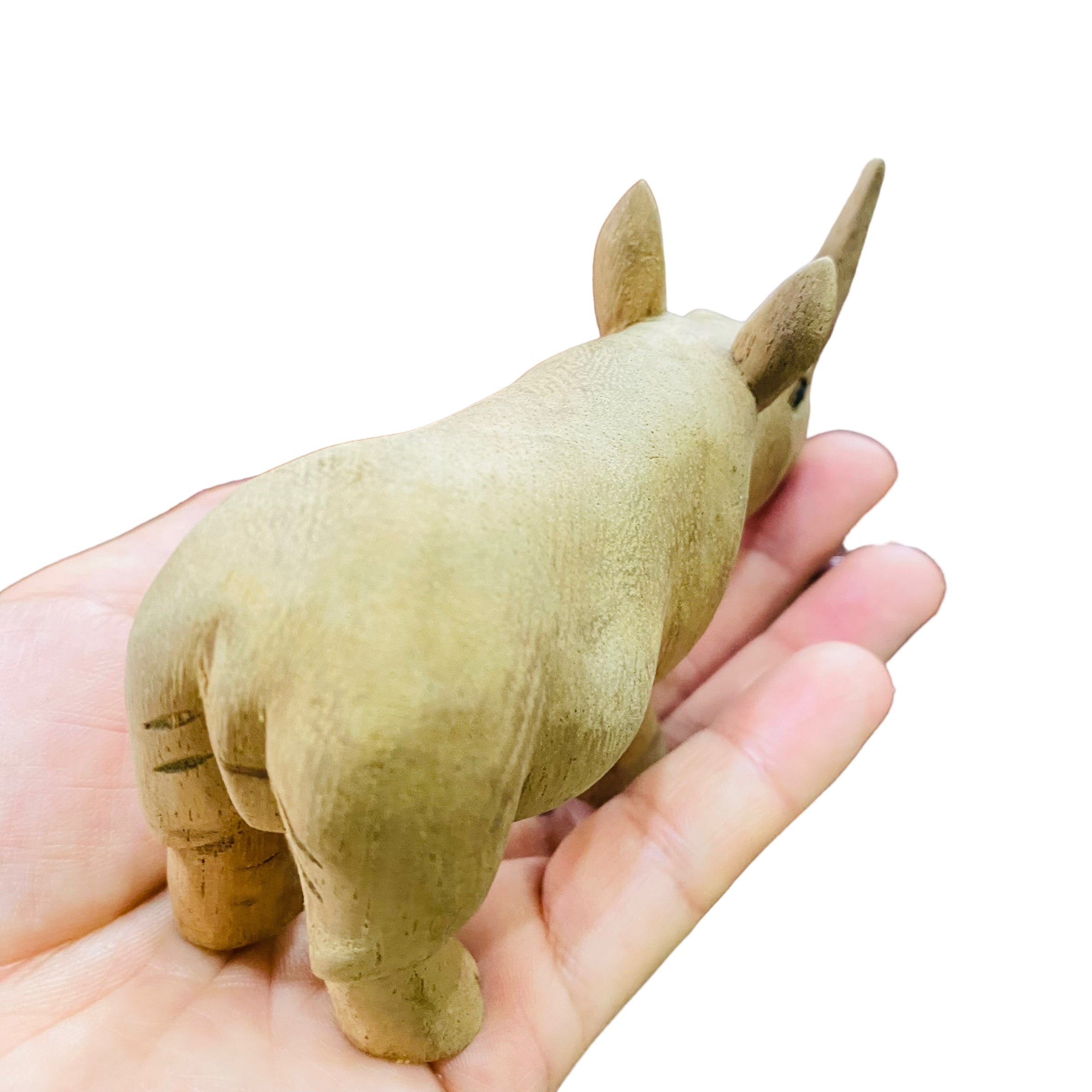 Wooden-handcrafted-rhino-figurine-decoration