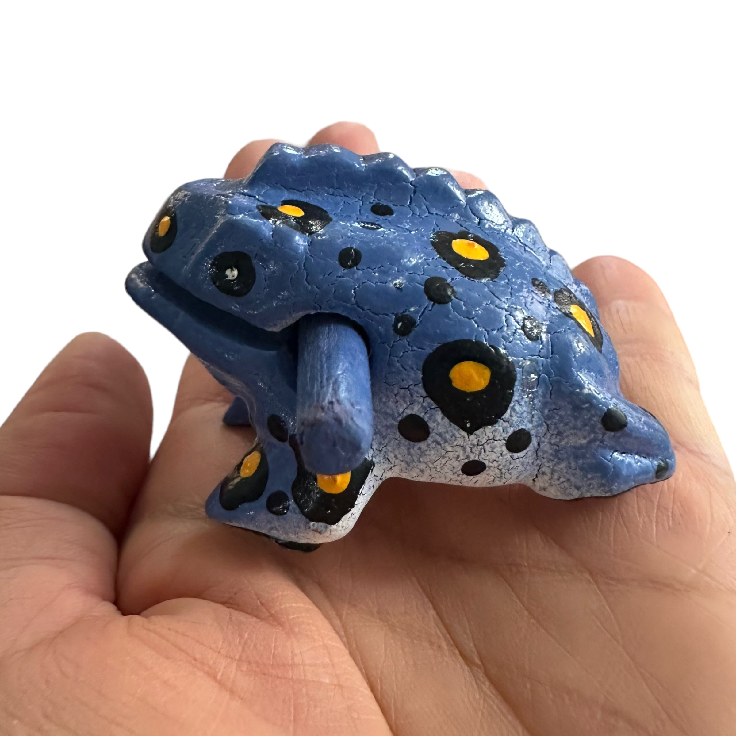 1.5" Wooden Musical Frog - Stone Design (percussion Instrument)