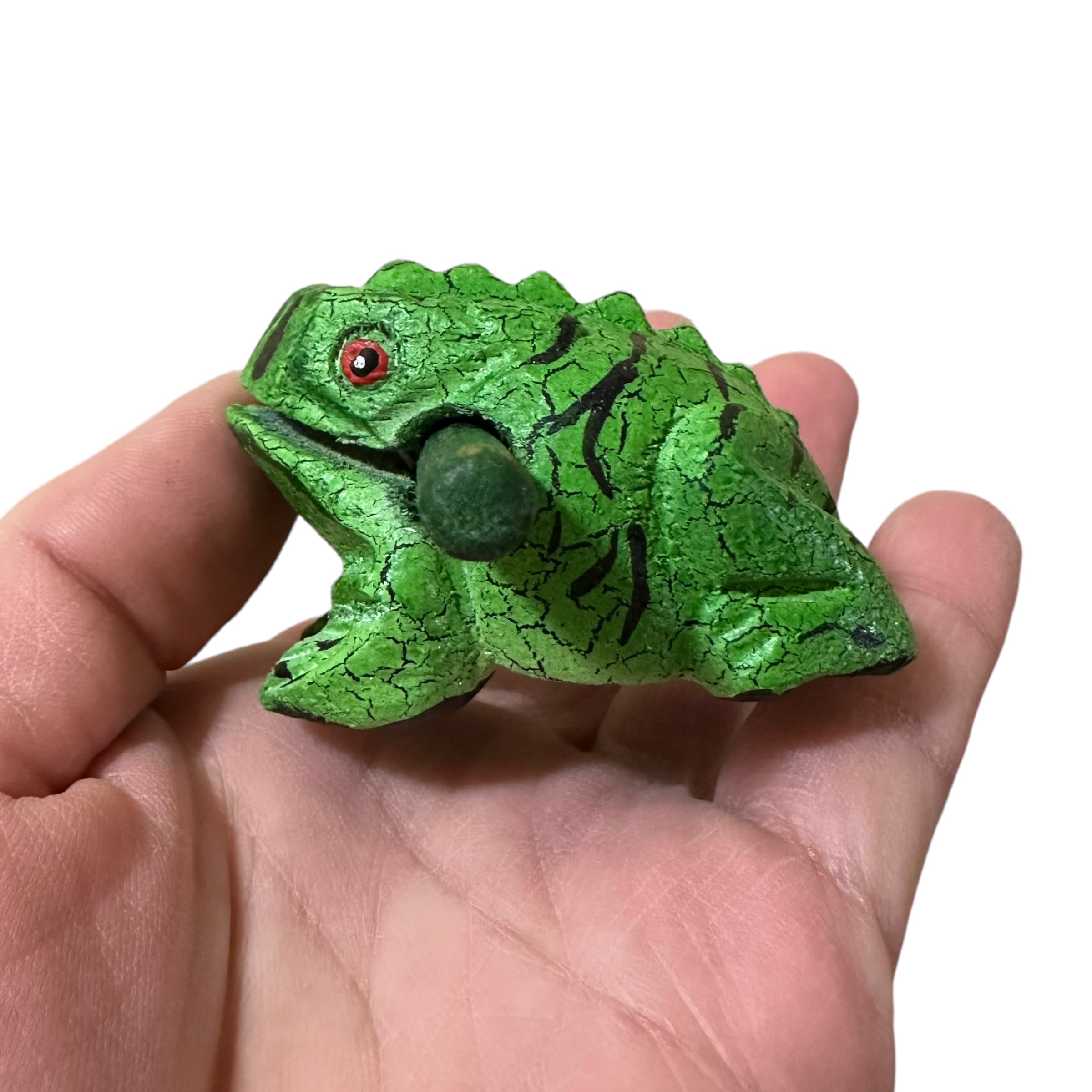 1.5" Wooden Musical Frog - Forest Design (percussion Instrument)