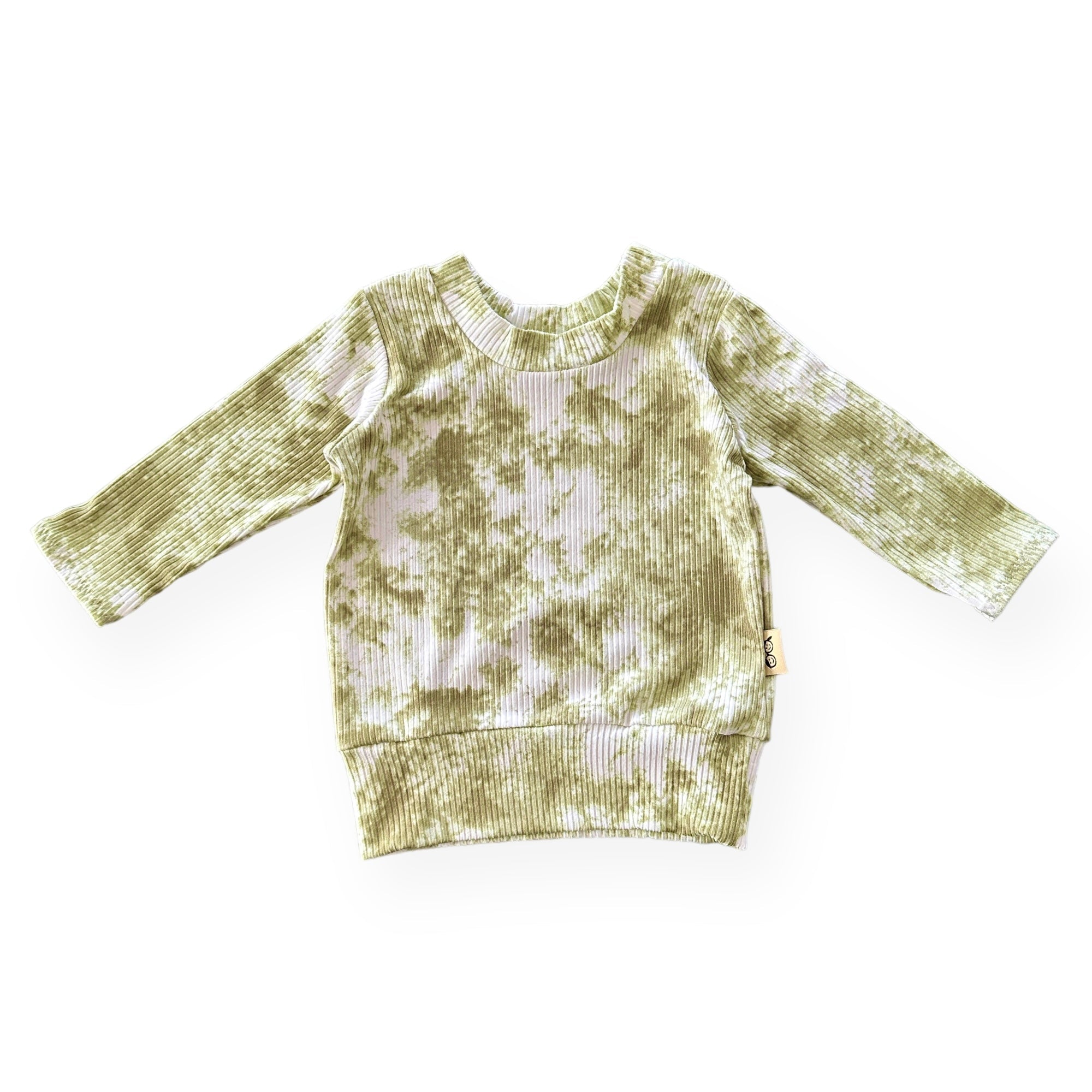 Olive Green Tie Dye Ribbed Lounge Set