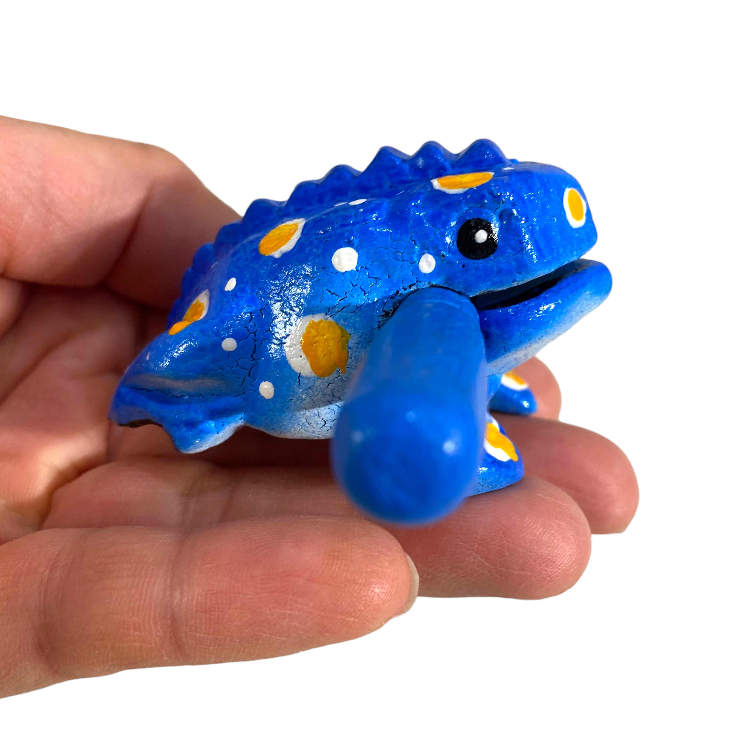 1.5" Wooden Musical Frog - Winter Design (percussion Instrument)