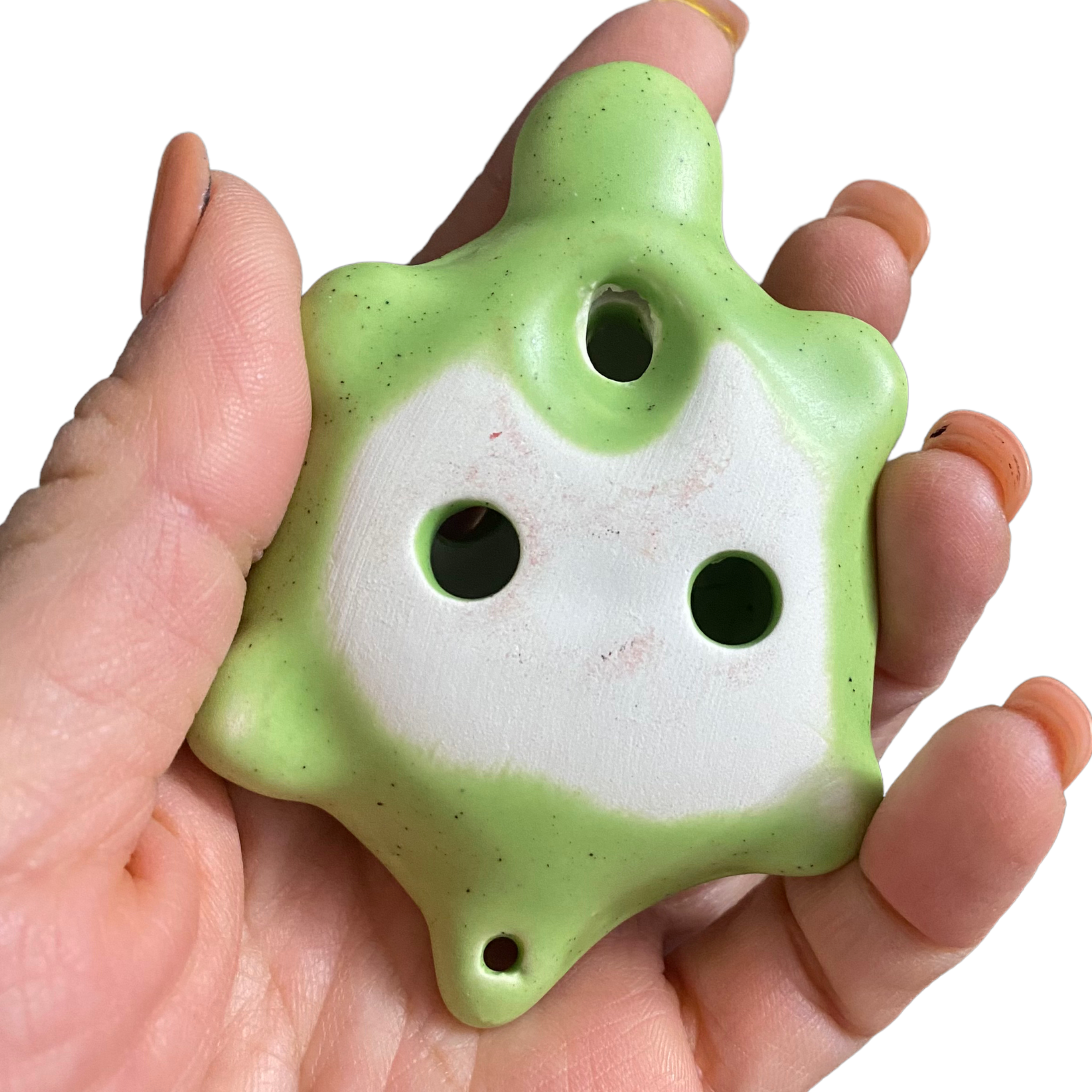 Ceramic Turtle Ocarina Green
