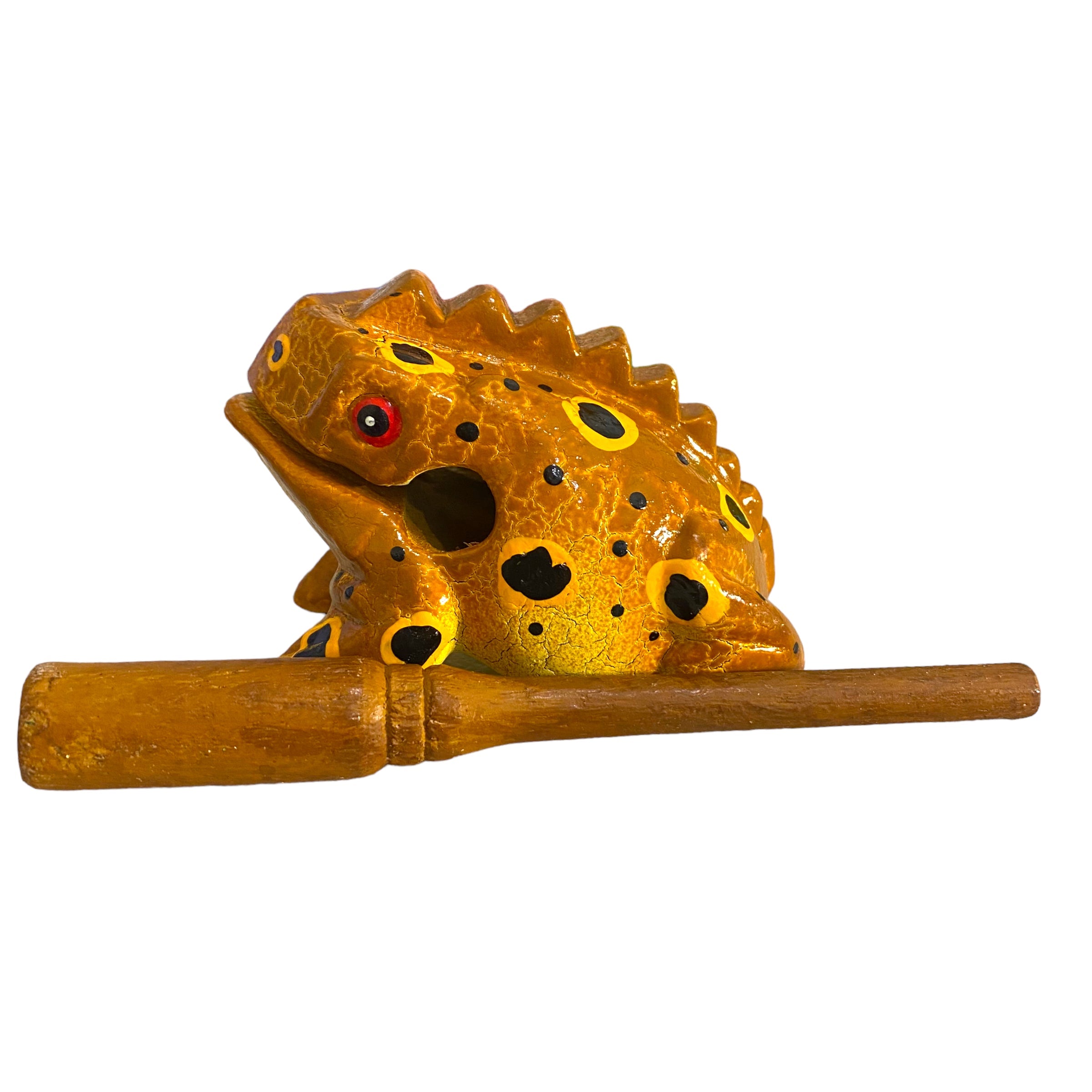 3" Wooden Musical Frog - Cinamon Design (percussion Instrument)