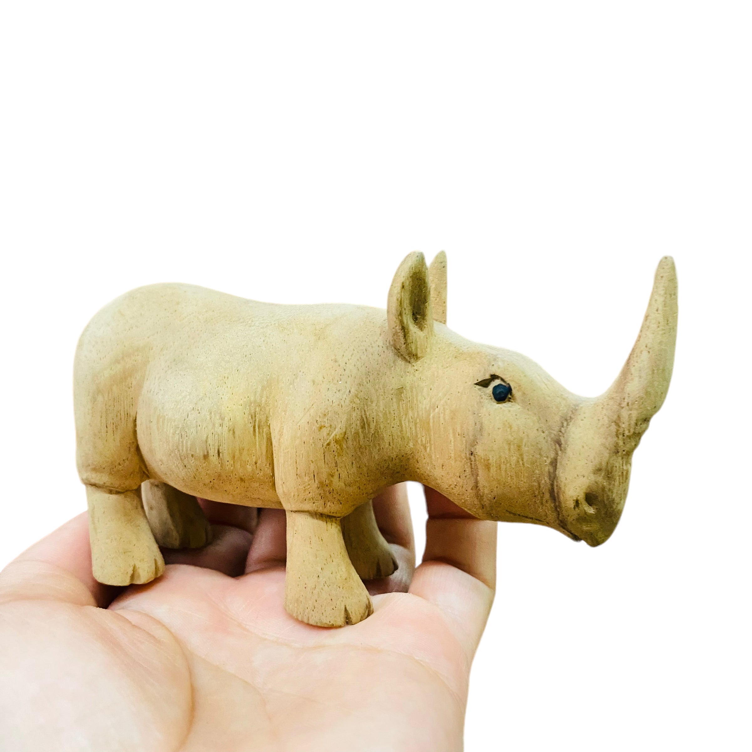 Wooden-handcrafted-rhino-figurine-decoration