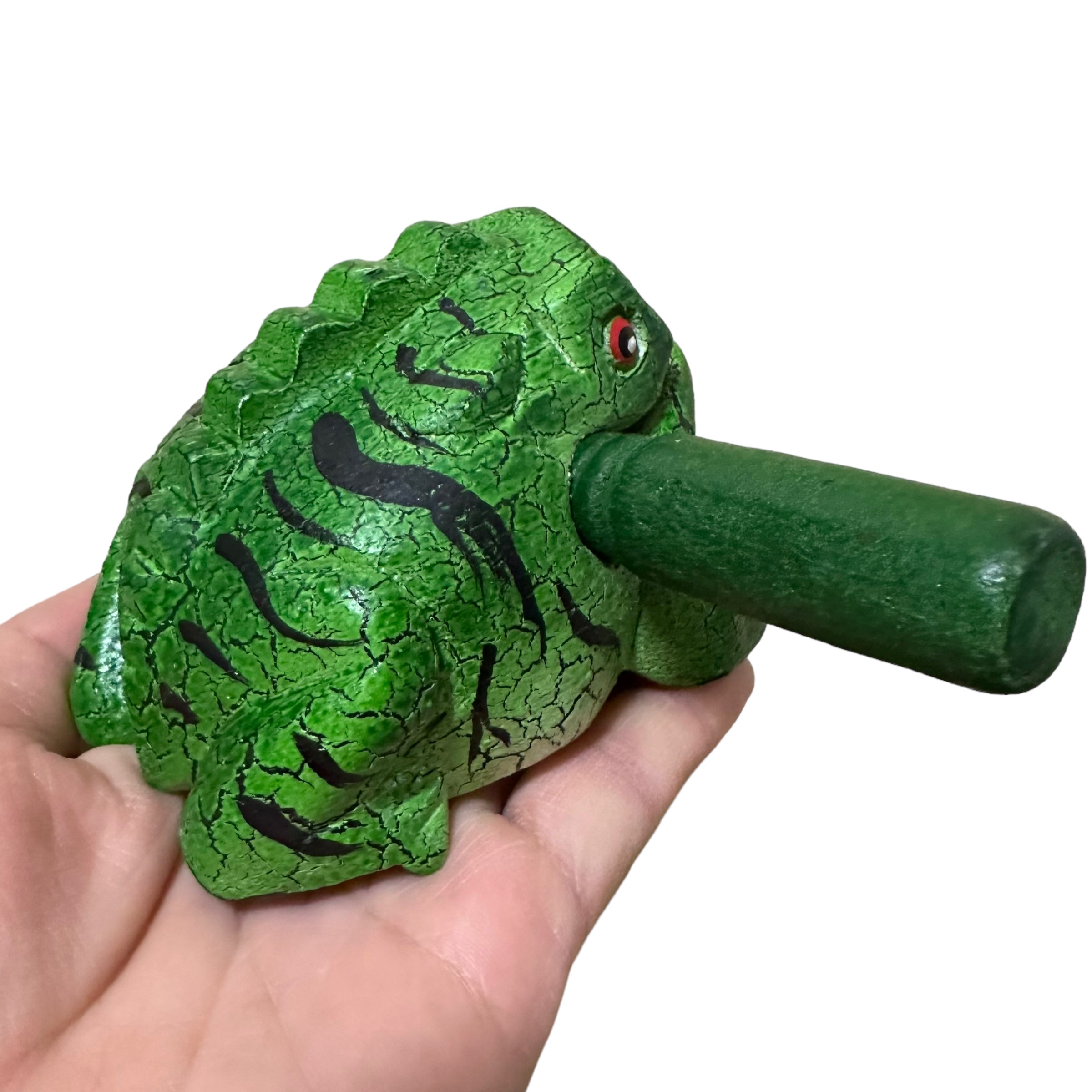 3" Wooden Musical Frog - Forest Design (percussion Instrument)