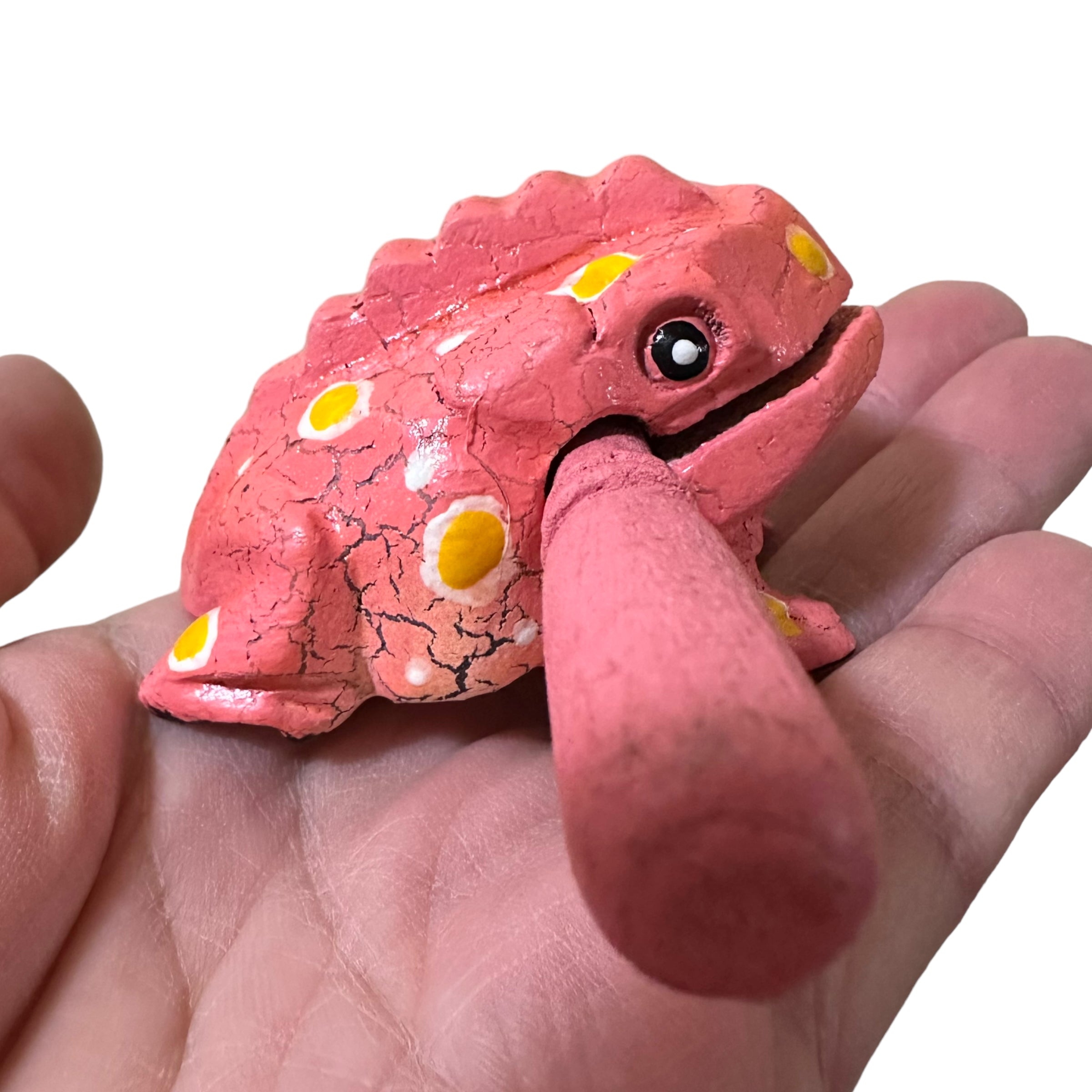 1.5" Wooden Musical Frog - Peach Design (percussion Instrument)